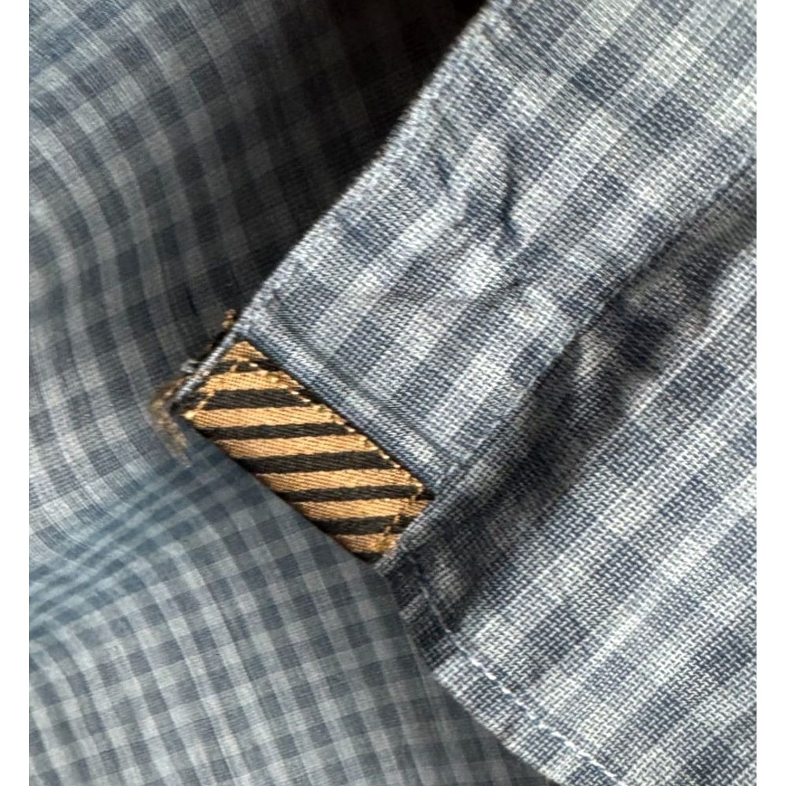 Billy Reid Billy Reid Shirt Mens L Blue Italy Men Standard Cut Dress Button Check Pocket Size 42R - 5 Thumbnail
