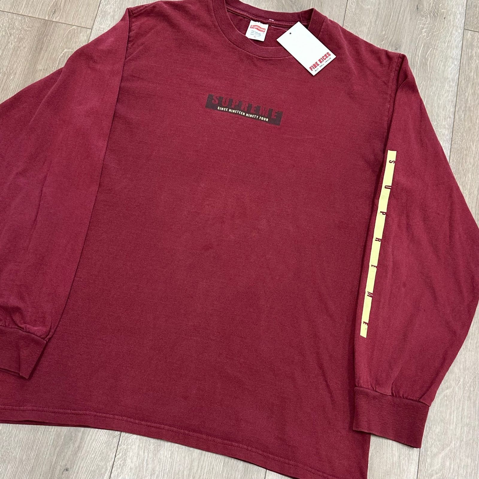 Supreme FW18 Supreme Since 1994 Long Sleeve Tee T Shirt Burgundy Size US M / EU 48-50 / 2 - 2 Thumbnail