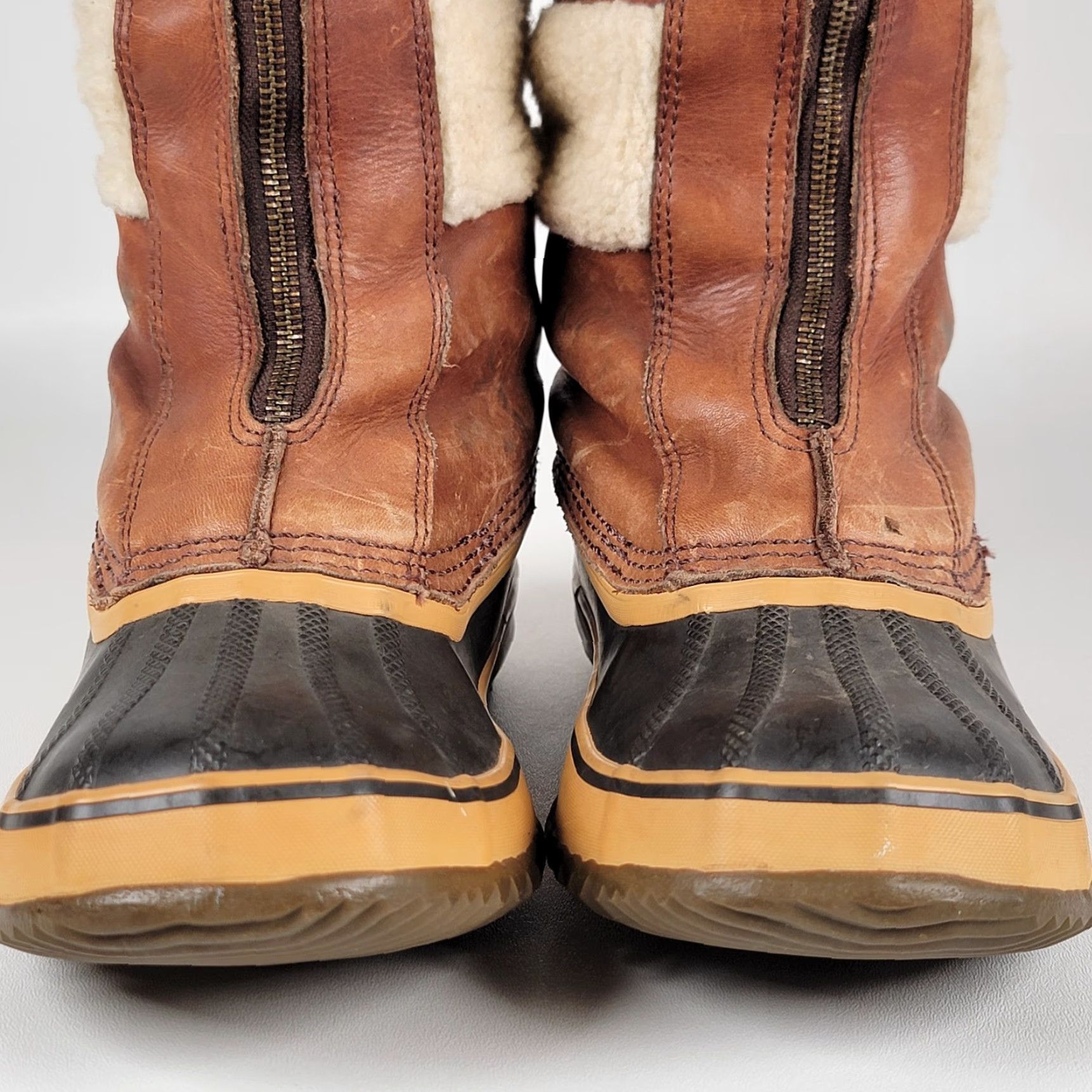 SOREL Sorel NL1586-319 Helen Of Tundra II Boots Womens Brown Leather Winter 9 M EU 40 Casual Mid-Calf Lace Up Round Toe Flat Heel Winter boots Size US 9 / IT 39 - 3 Thumbnail