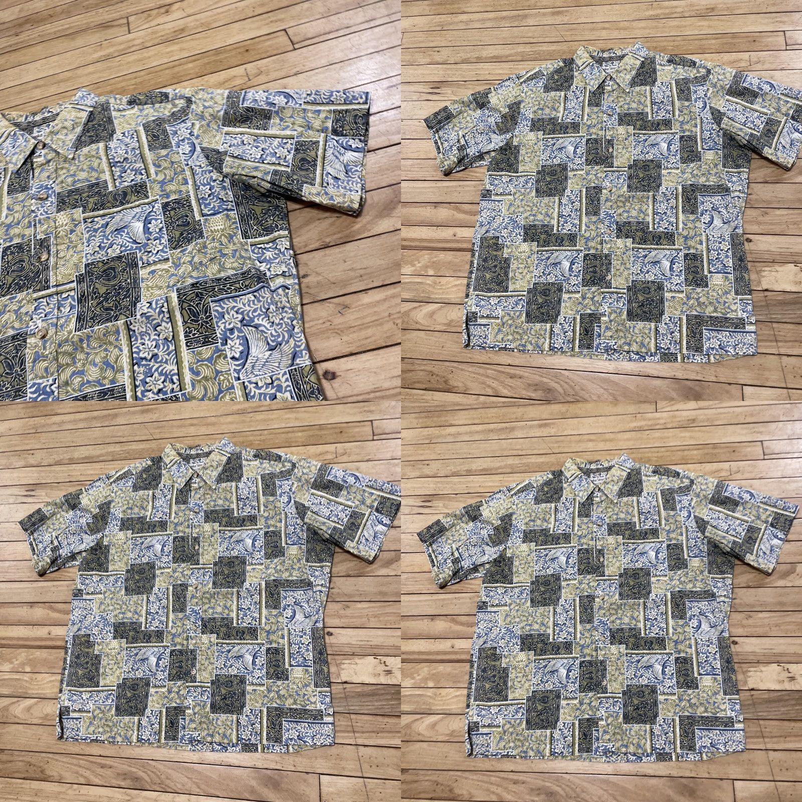 Vintage VINTAGE Cooke Street Honolulu Hawaiian Shirt Men XL Yellow Green Floral Madras Aloha Button-Up Short Sleeve 50 in Chest Size US XL / EU 56 / 4 - 10 Thumbnail
