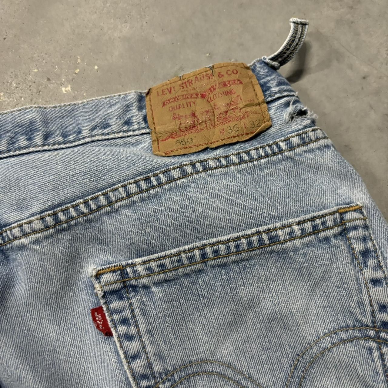 Levi's × Vintage Crazy Vintage Y2K/2000s Faded Light Wash Levi’s Distressed Denim Jeans! Size US 34 / EU 50 - 7 Thumbnail