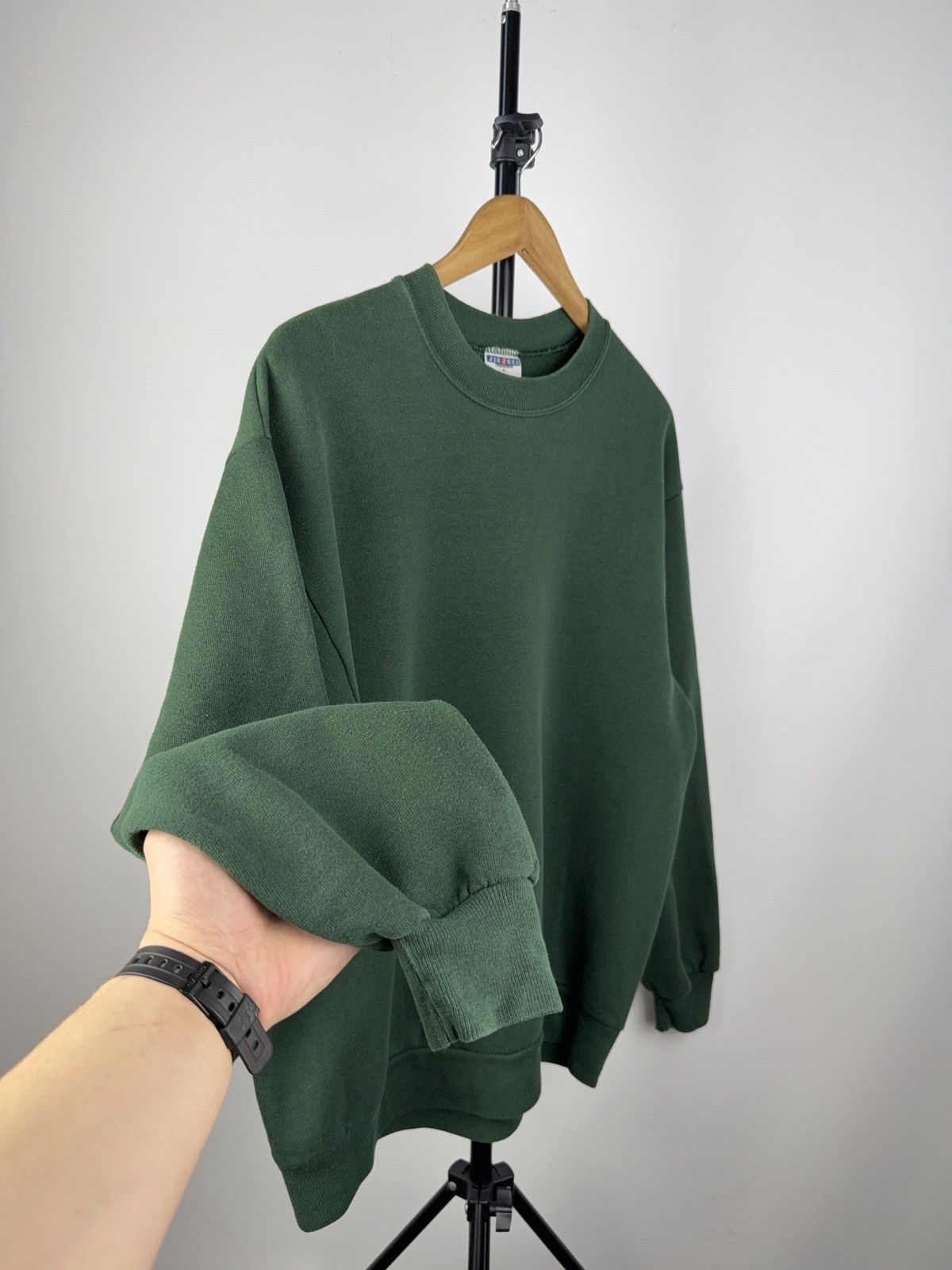 Jerzees × Vintage Vintage Jerzees USA Green Blank Sweatshirt Crewneck L Size US L / EU 52-54 / 3 - 2 Thumbnail