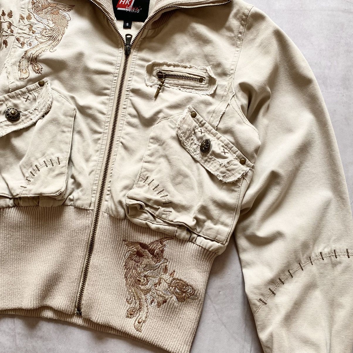 Hysteric Glamour Rare Distressed Cargo Pachwork Bomber Jacket Y2K Size S / US 4 / IT 40 - 3 Thumbnail