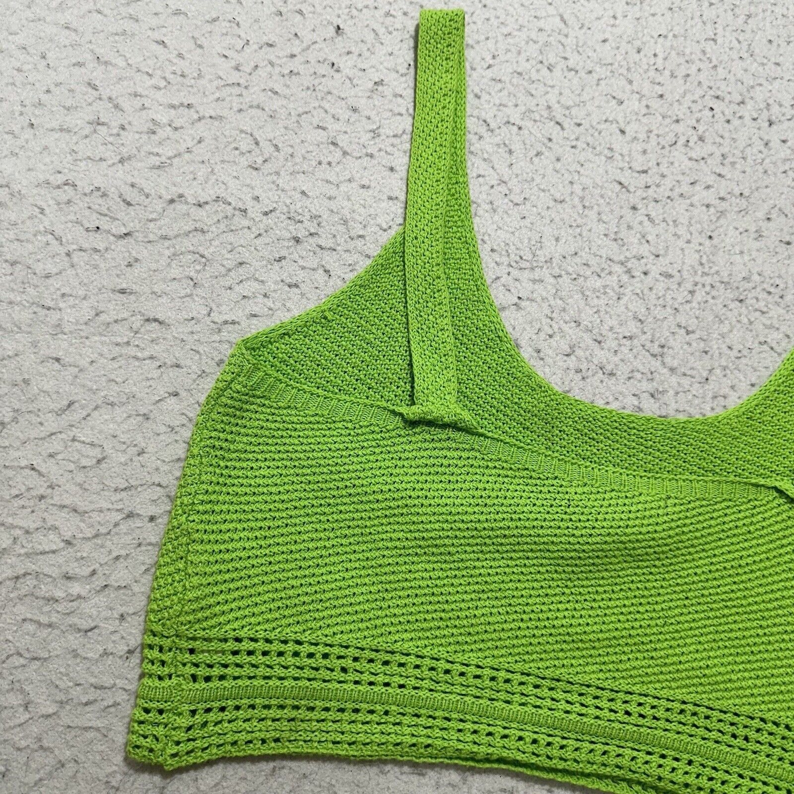 Forever 21 Forever 21 Medium Cropped Tank Top Knit Lime Green Cotton Size M / US 6-8 / IT 42-44 - 11 Thumbnail