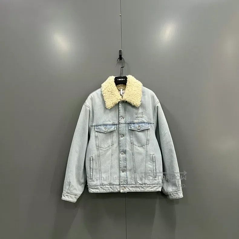 Miu Miu Miu Miu 42 Blue single-breasted jacket Size L / US 10 / IT 46 - 1 Thumbnail