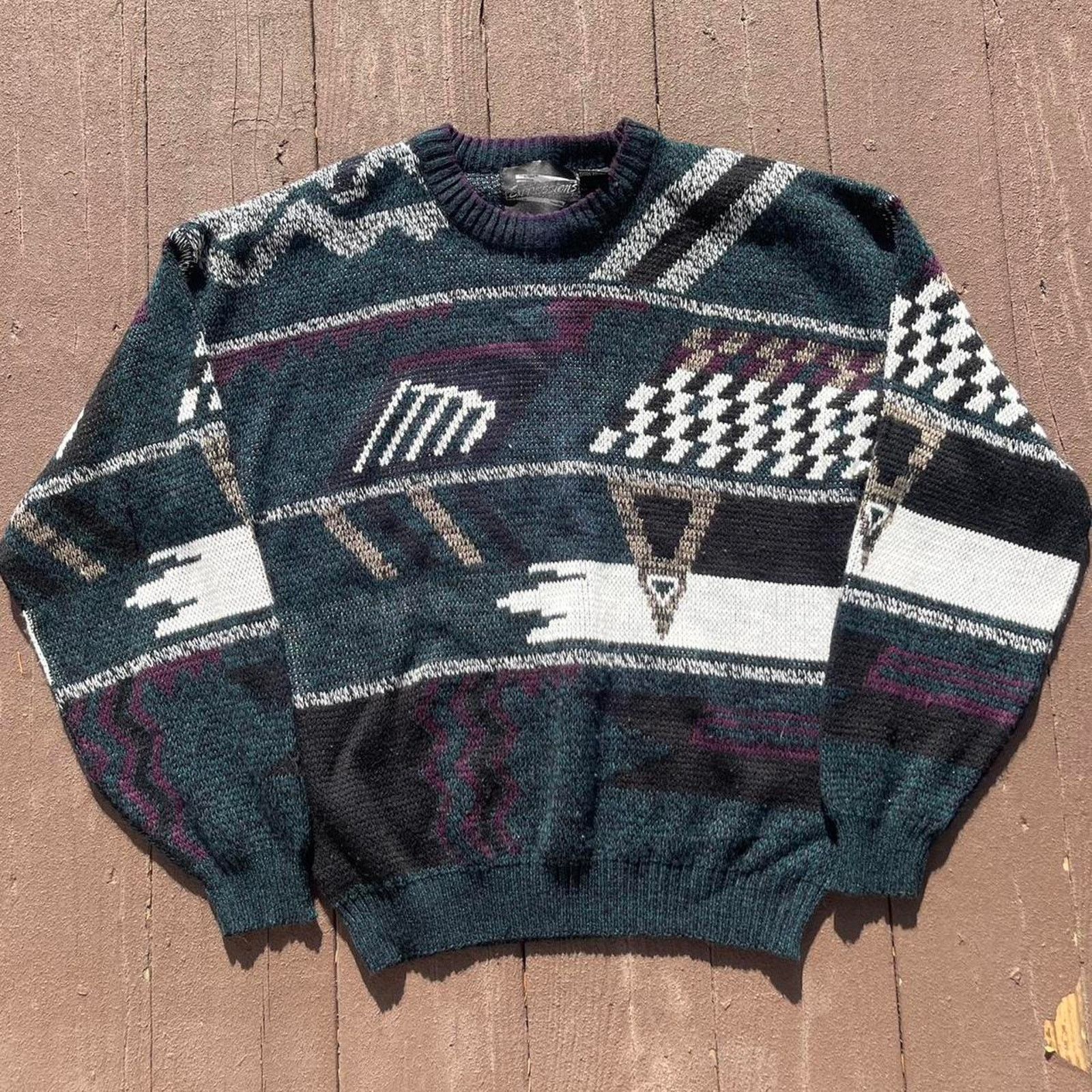 Express 80s vintage abstract patterned sweater Size M / US 6-8 / IT 42-44 - 1 Thumbnail