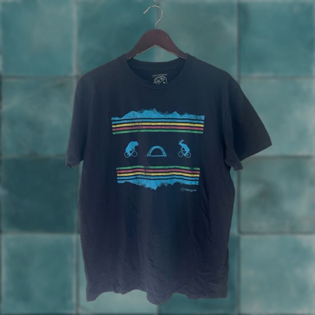 Vintage VINTAGE Cyclelogical Shirt Mens XL Navy Blue 2010s Bison Elk Graphic 29" Long 21" Across GUC Size US XL / EU 56 / 4 - 1 Thumbnail