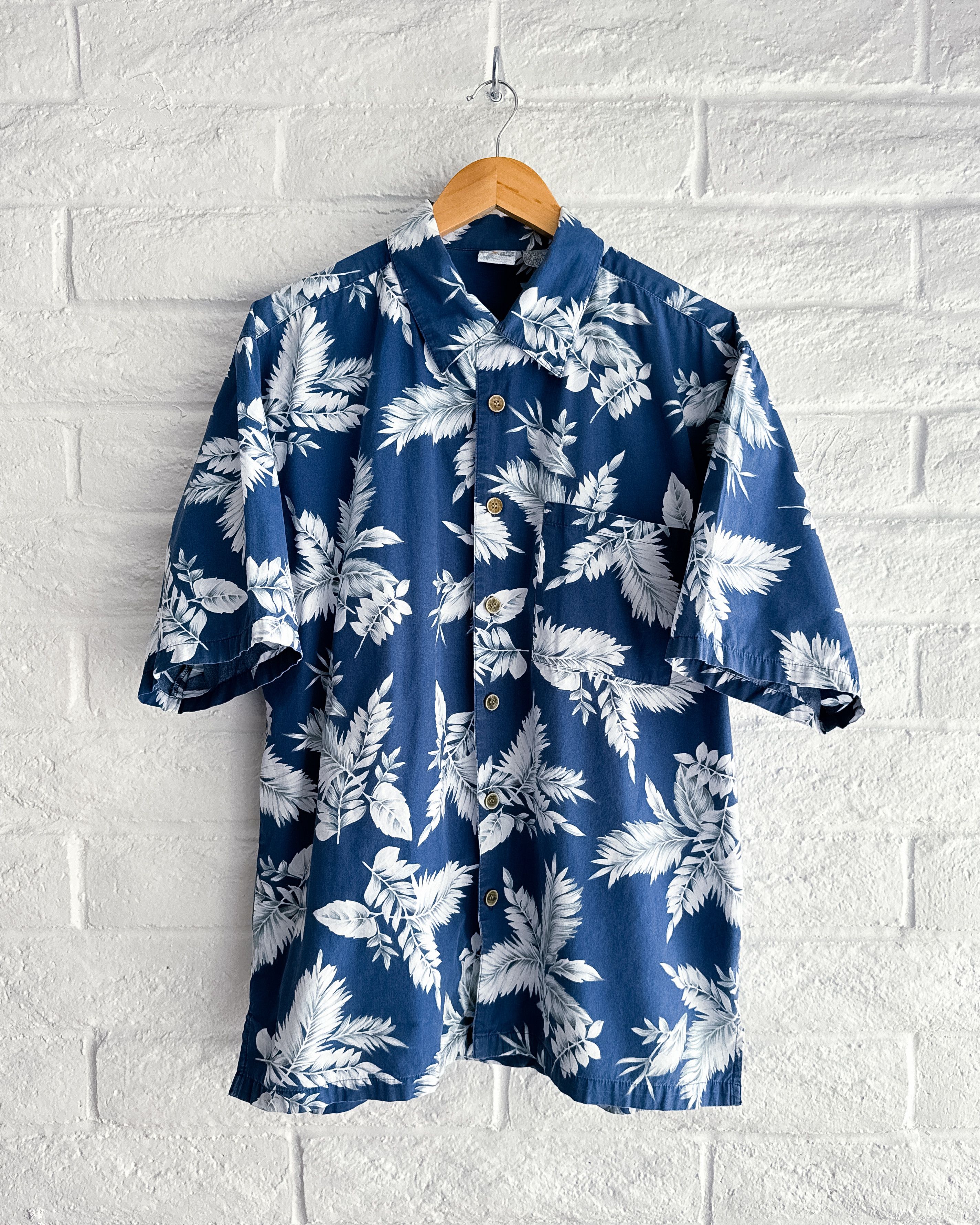 Ocean Pacific Vintage Ocean Pacific Botanical Hawaiian Shirt Blue Men's L Size US L / EU 52-54 / 3 - 1 Thumbnail