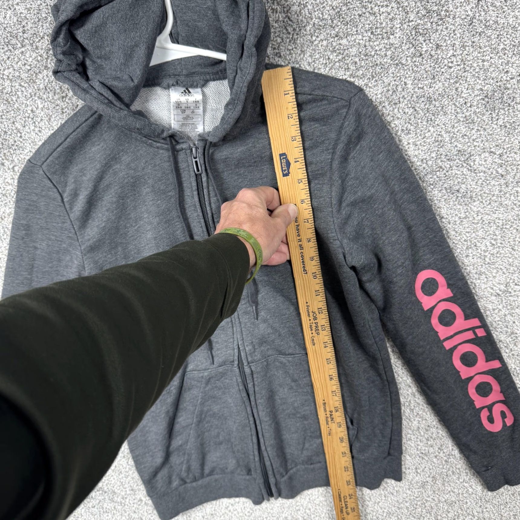 Adidas Adidas Hoodie Womens Small Gray Full Zip Sweatshirt Logo H07750 Size S / US 4 / IT 40 - 2 Thumbnail