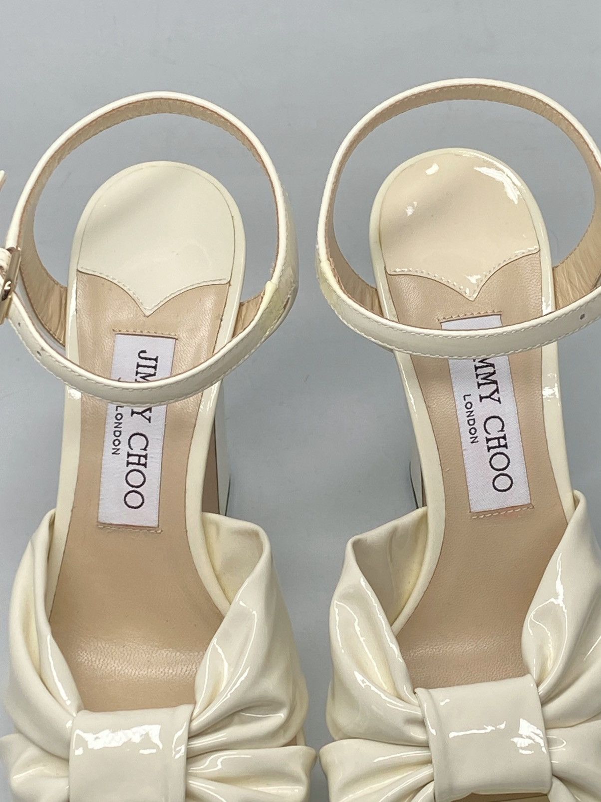 Jimmy Choo Jimmy Choo Patent Leather Ankle-Strap Platform Sandals Size US 8 / IT 38 - 9 Thumbnail