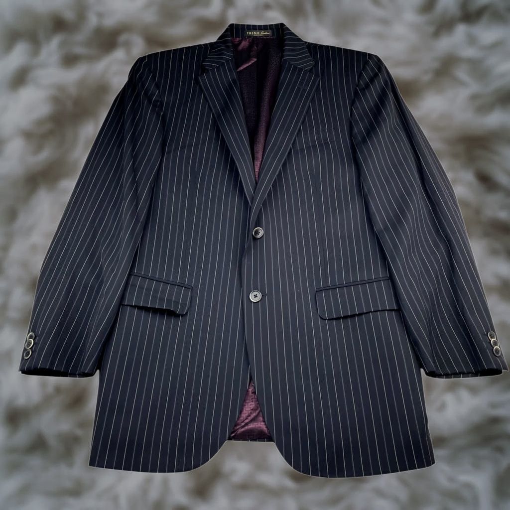 Corneliani Corneliani Trend Men's 2-Button Suit Black Pinstripe • Italy • 42L | 34x32 Size 42R - 1 Thumbnail