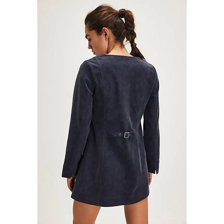 Free People New Bradley Faux Suede Shift Style Mini Dress $168 XS LaceUp Size XS / US 0-2 / IT 36-38 - 3 Thumbnail