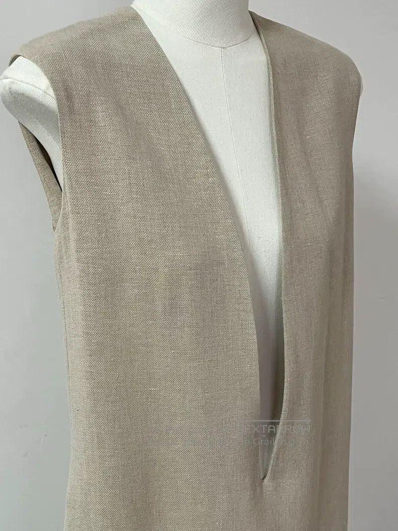 Hermes Hermes Deep V Large V Slub Linen Dress Size XS / US 0-2 / IT 36-38 - 3 Thumbnail