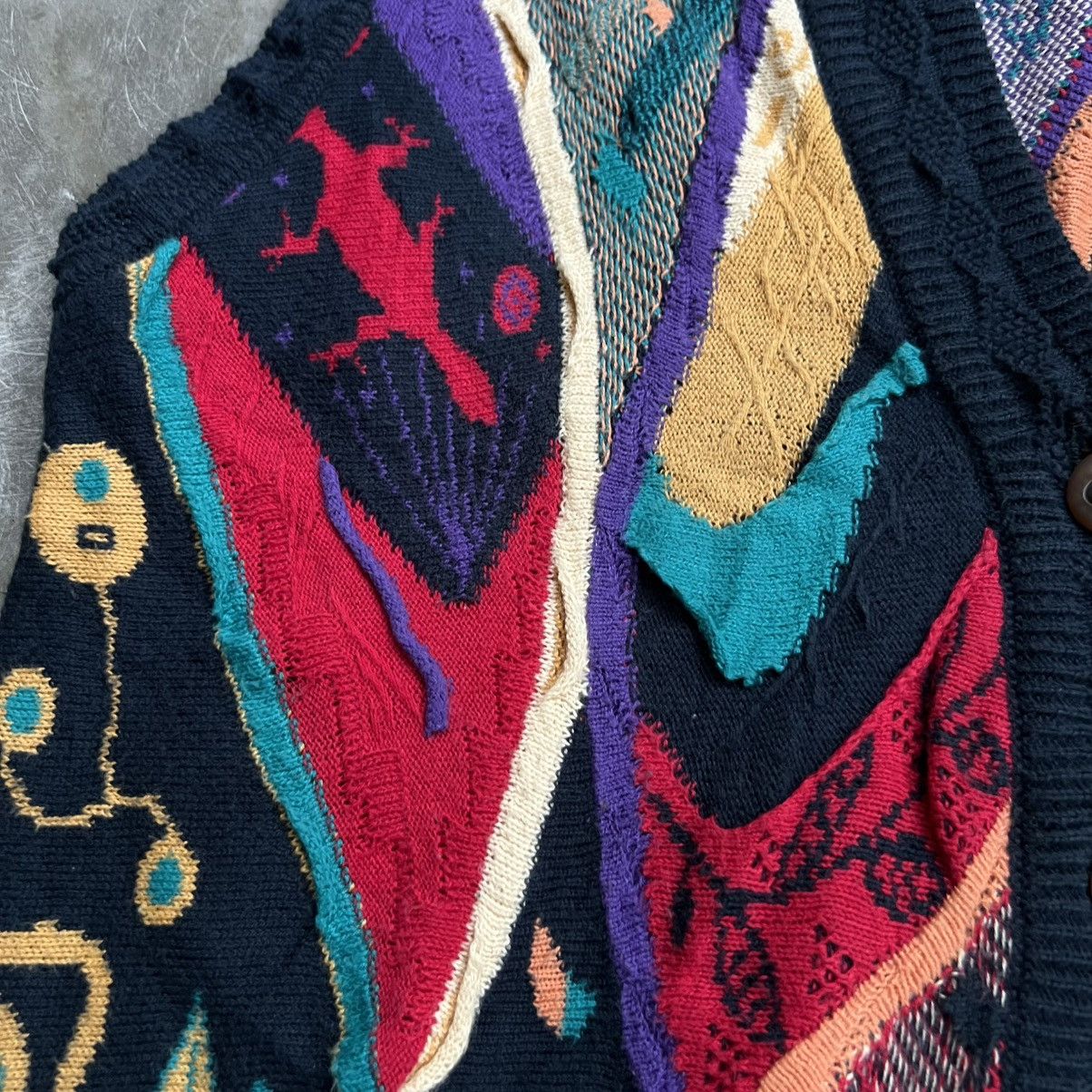 Coogi 1990s Geccu Coogi 3D Cable Knit Vest Size L / US 10 / IT 46 - 5 Thumbnail