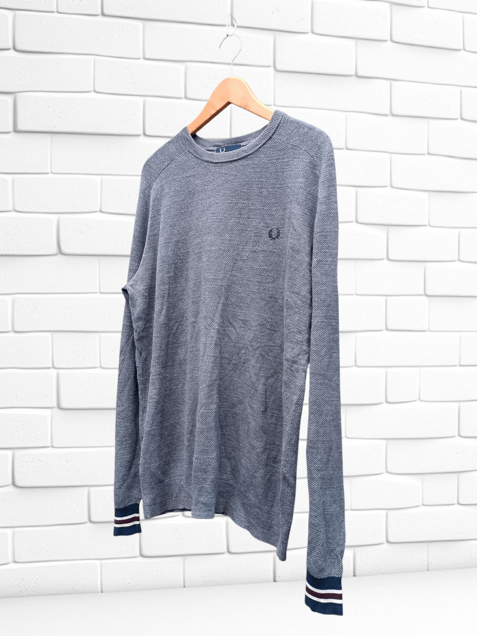 Fred Perry Fred Perry Casual Knit Crewneck Sweater Gray Size US L / EU 52-54 / 3 - 2 Thumbnail