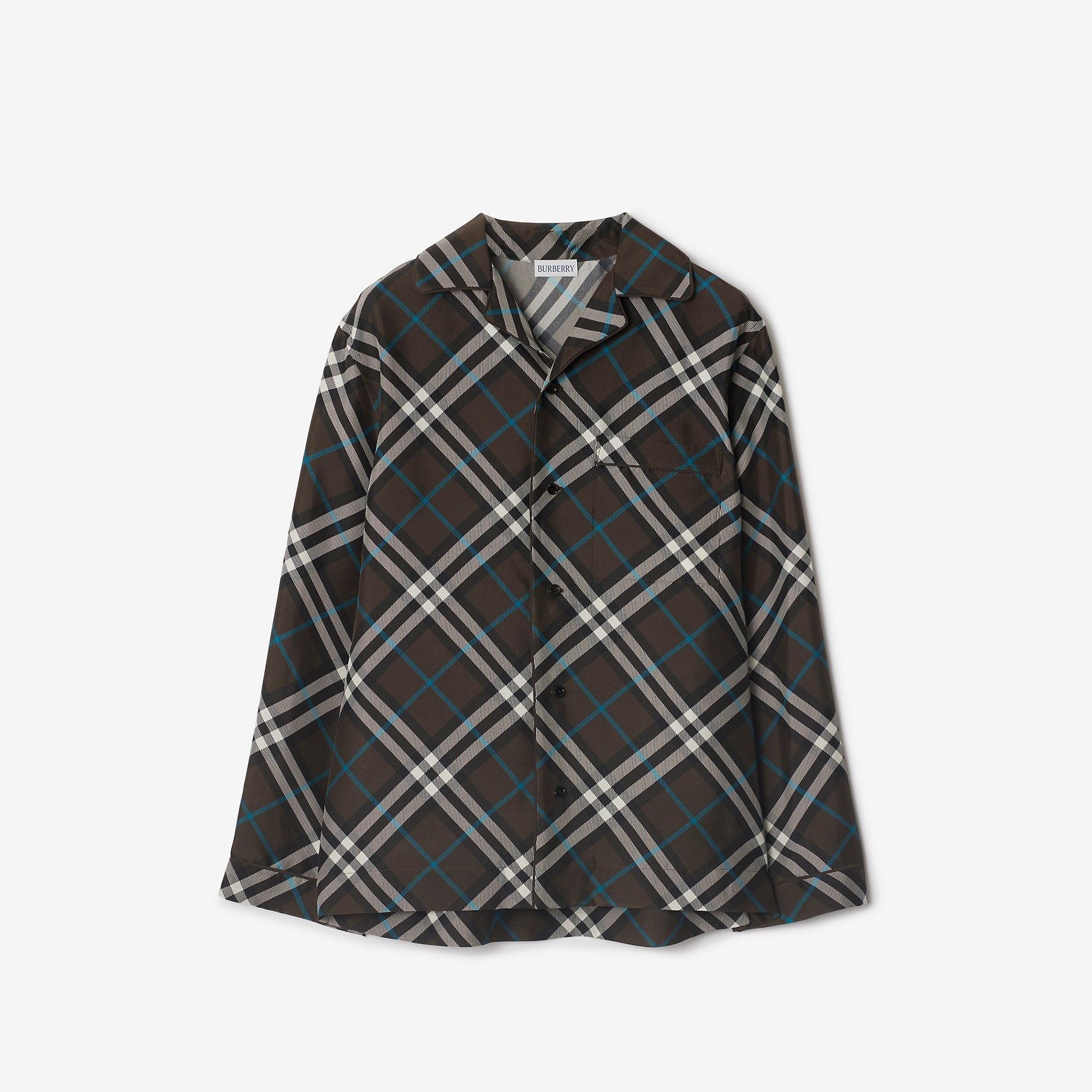 Burberry o1w1db10426 Check Silk Pyjama Shirt in Multicolor Size XS / US 0-2 / IT 36-38 - 1 Thumbnail