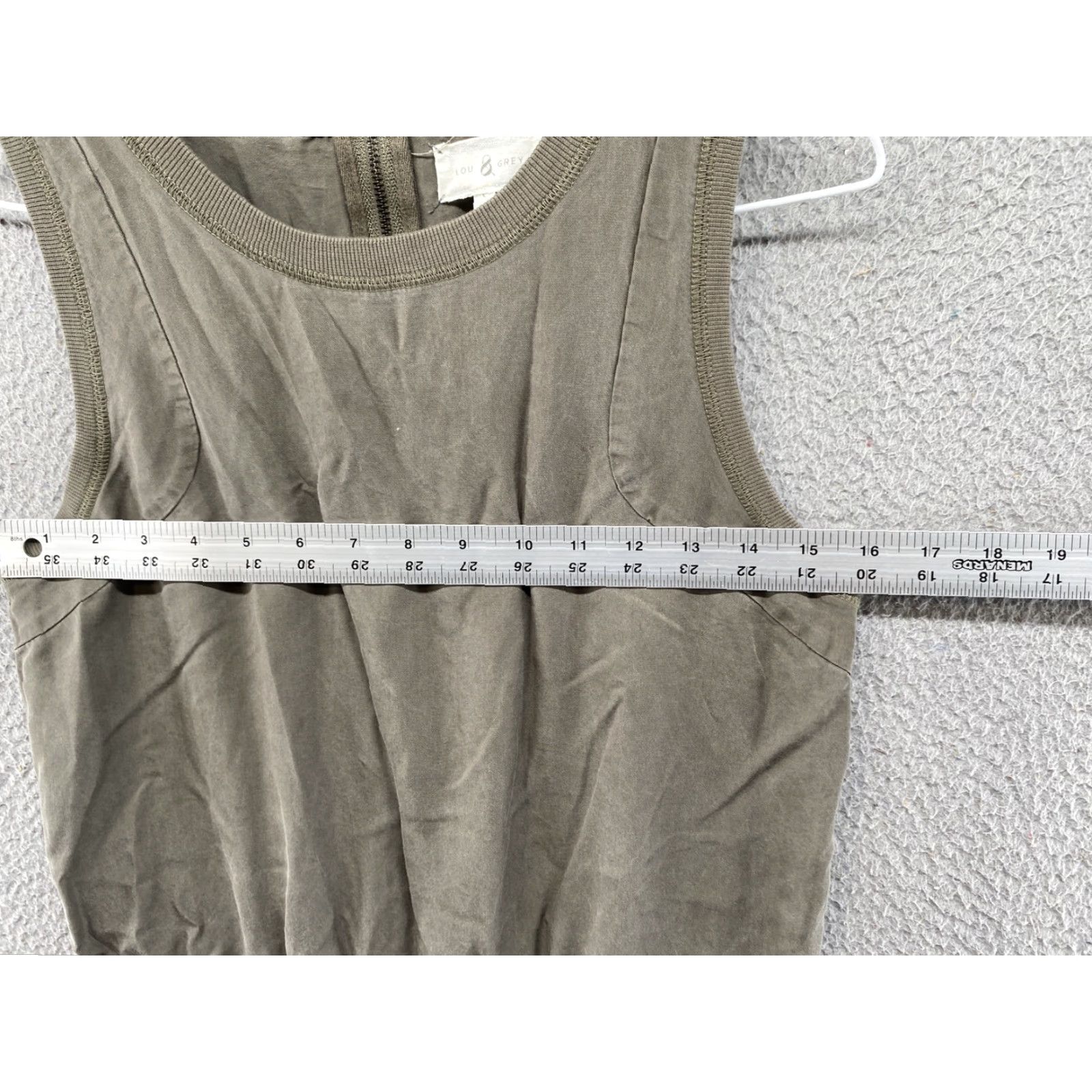 Lou & Grey Lou & Grey Green Sleeveless Tie Waist Lyocell Dress Womens S Knee Length Shirt Dress Tank Dress Casual Size S / US 4 / IT 40 - 5 Thumbnail