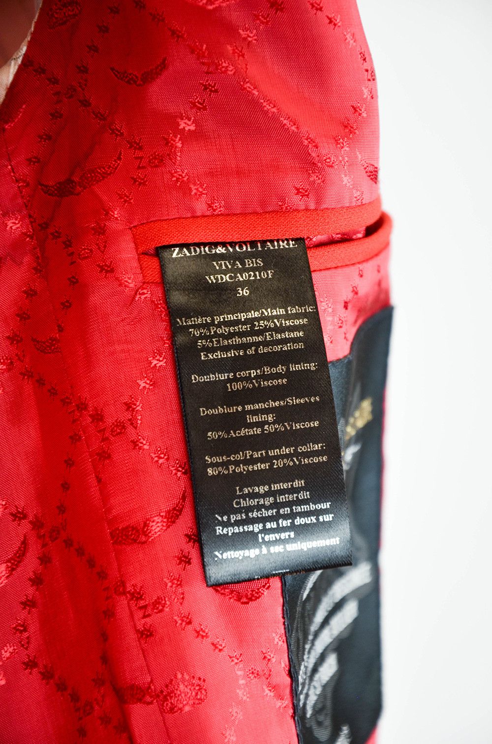 Zadig & Voltaire ZADIG & VOLTAIRE Viva Bis Red Blazer – Size 36 Size XS / US 0-2 / IT 36-38 - 14 Thumbnail