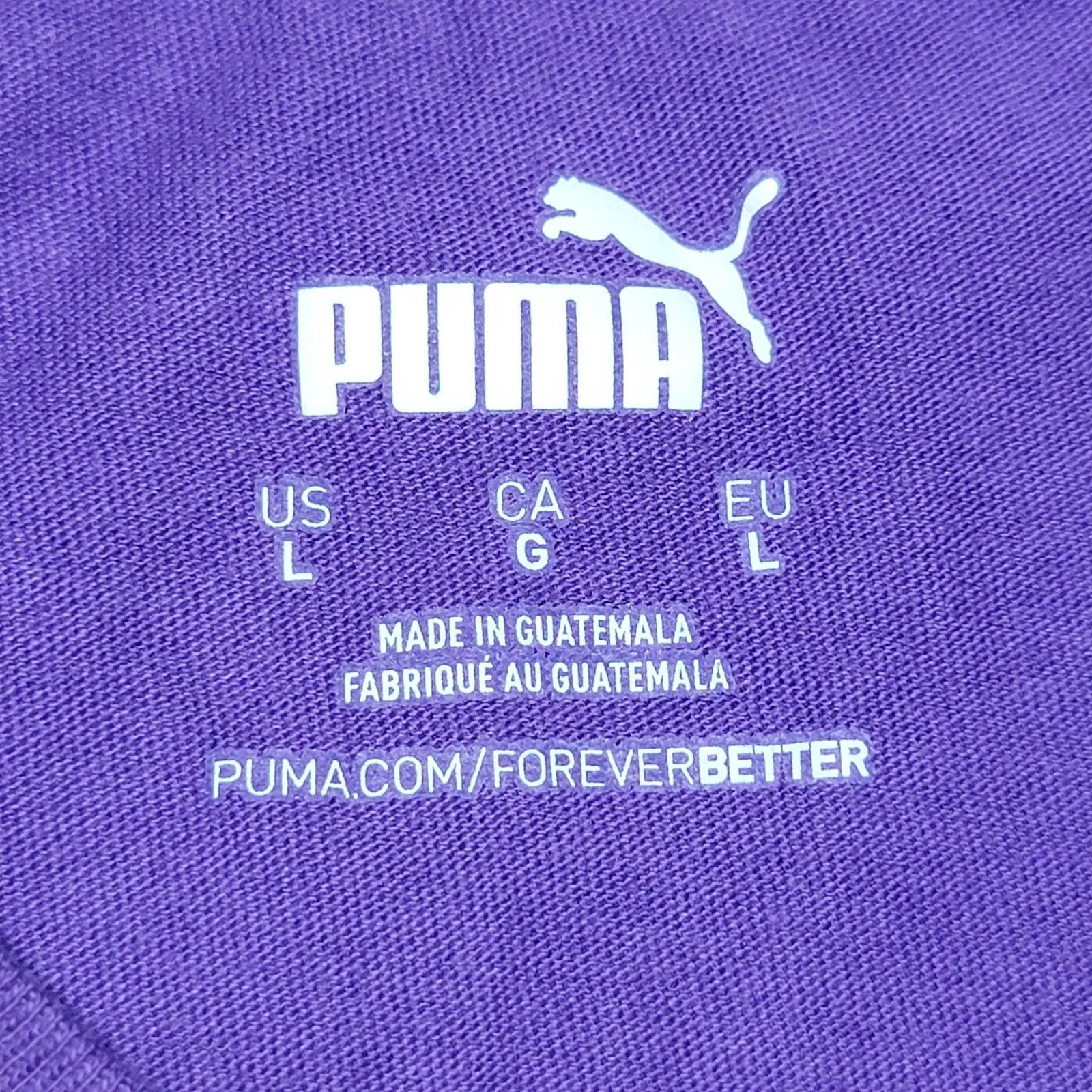 Puma Puma Purple Tee Yellow Puma Head - Size Large Size L / US 10 / IT 46 - 4 Thumbnail
