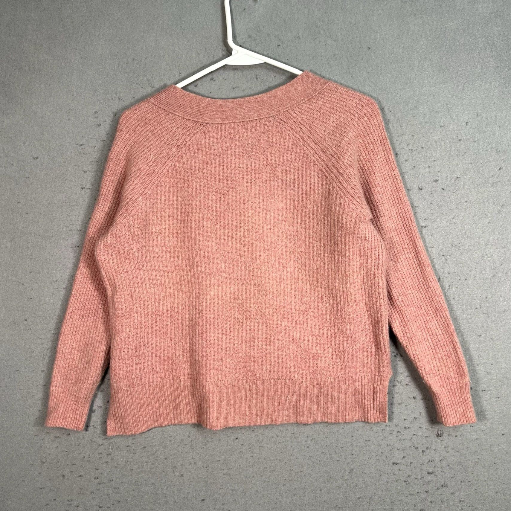 Madewell VINTAGE Madewell Merino Wool Blend Knit Sweater Womens XS Pink V Neck Pullover Size XS / US 0-2 / IT 36-38 - 7 Thumbnail
