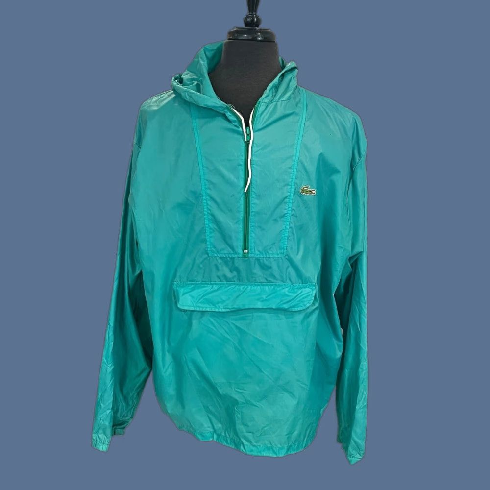 Lacoste VINTAGE Lacoste Windbreaker Mens XL Izod Anorak Hooded Pullover 80's Rain Jacket Jacket Size US XL / EU 56 / 4 - 1 Thumbnail