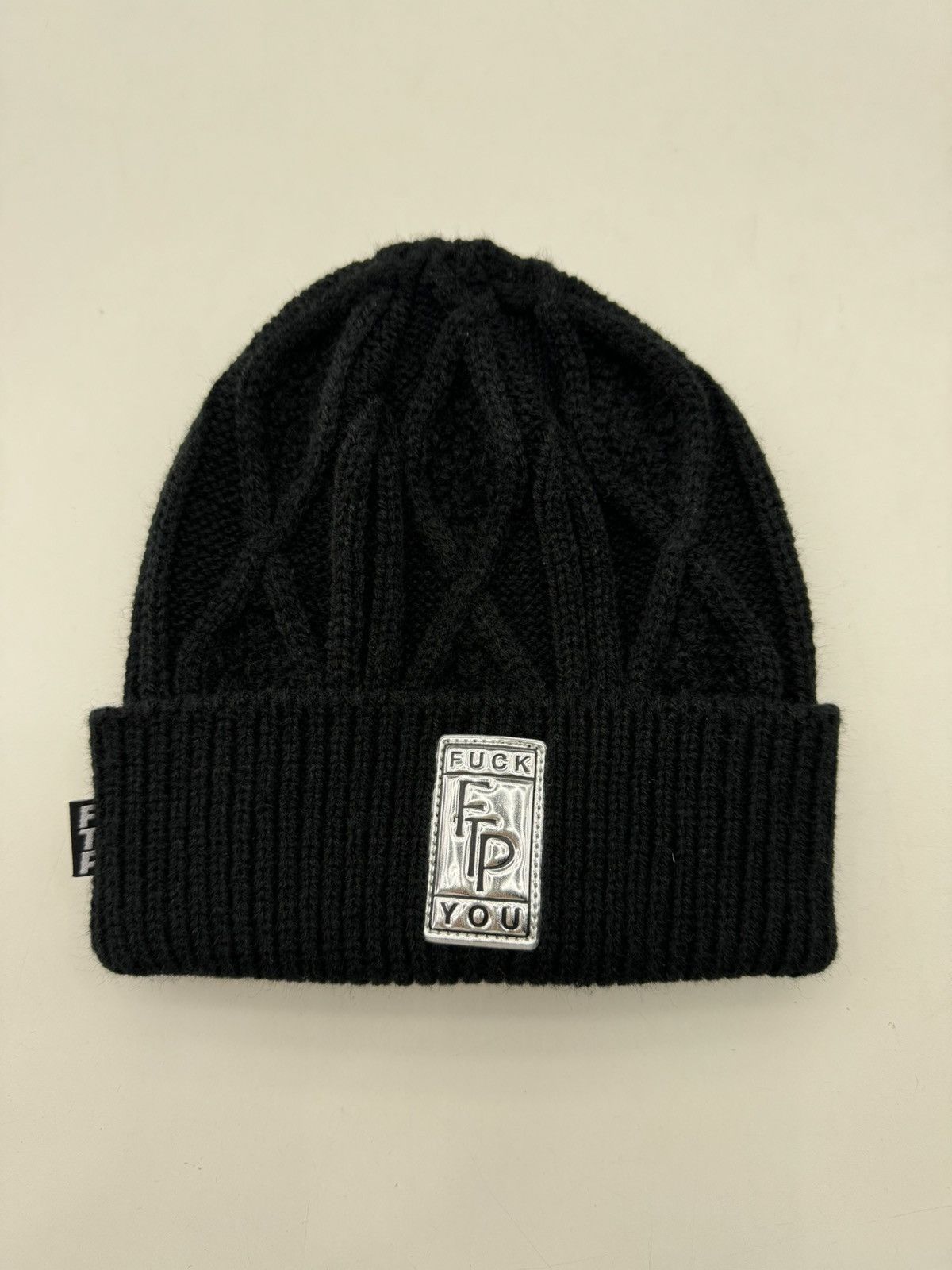 Fuck The Population FTP Big Body Cable Knit Beanie Black Size ONE SIZE - 1 Thumbnail