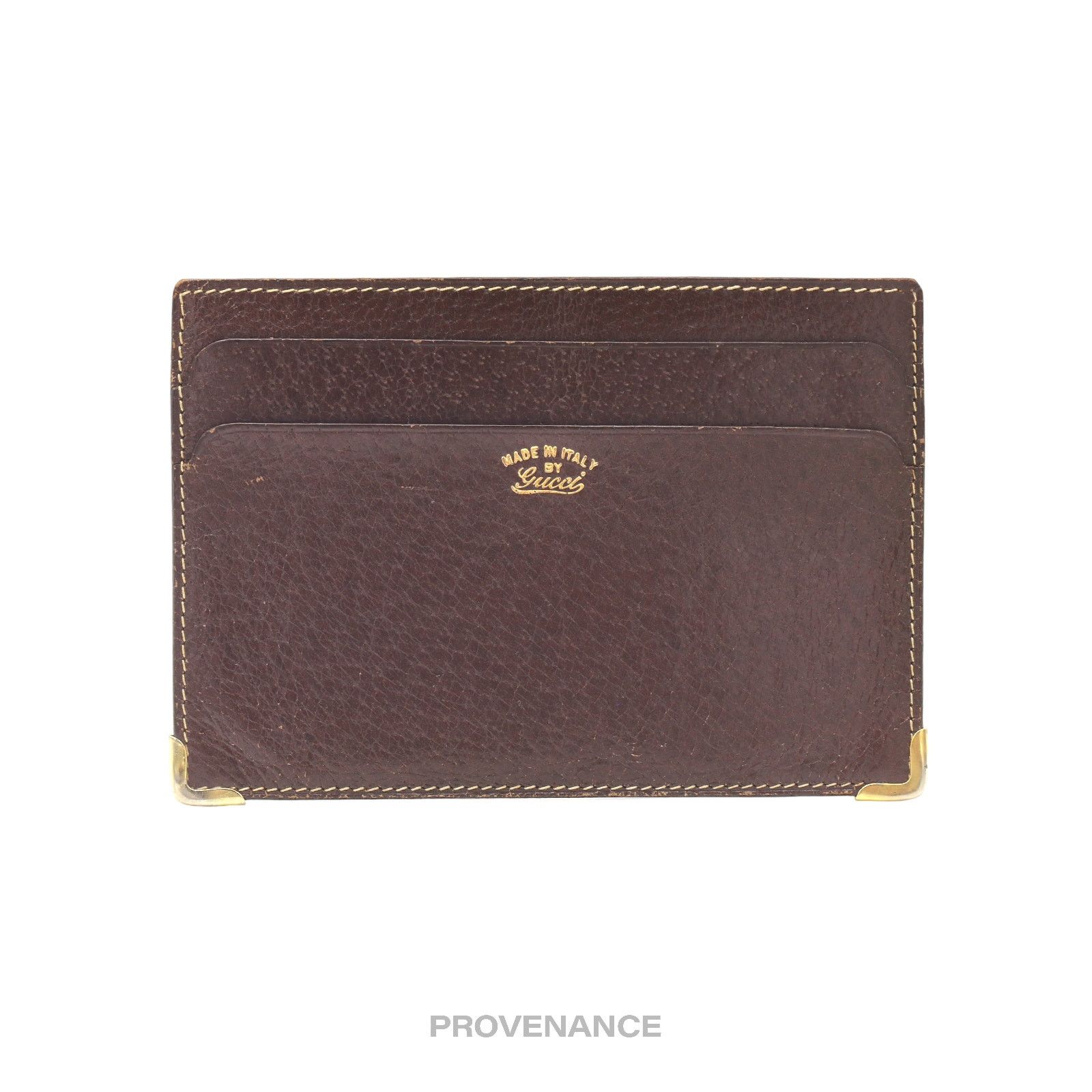 Gucci 🔴 Gucci Cardholder Wallet - Vintage Logo Brown Leather Size ONE SIZE - 1 Thumbnail
