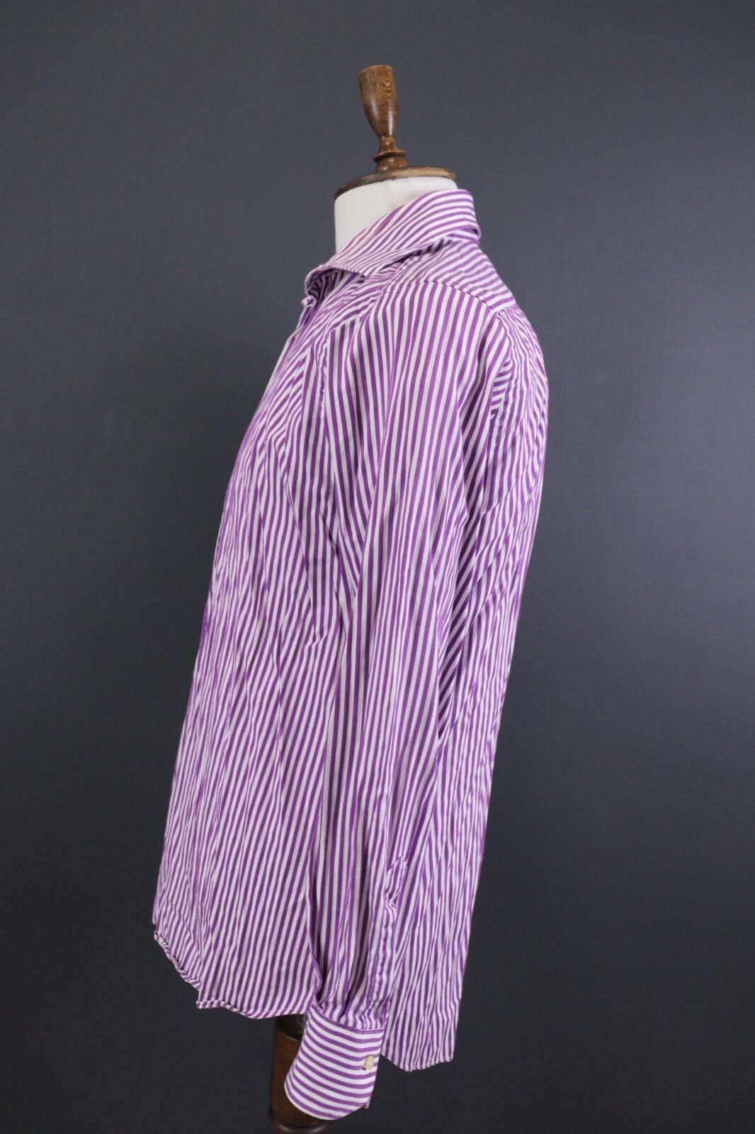 Etro Etro Milano White & Purple Stripe Shirt Size 41 Size US M / EU 48-50 / 2 - 4 Thumbnail