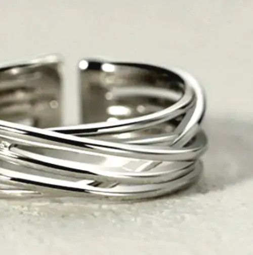 Designer Punkrock Shiny Tiny Bird Nest Silver Ring Size ONE SIZE - 4 Thumbnail