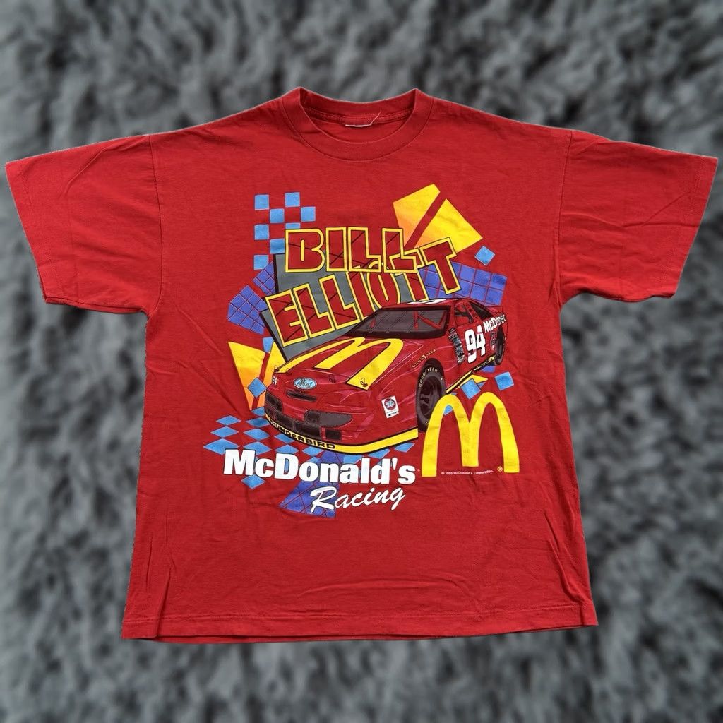 Hanes VINTAGE Bill Elliott McDonalds Shirt Mens 2XL Red Nascar 90s Racing Sport Logo Size US XXL / EU 58 / 5 - 1 Thumbnail