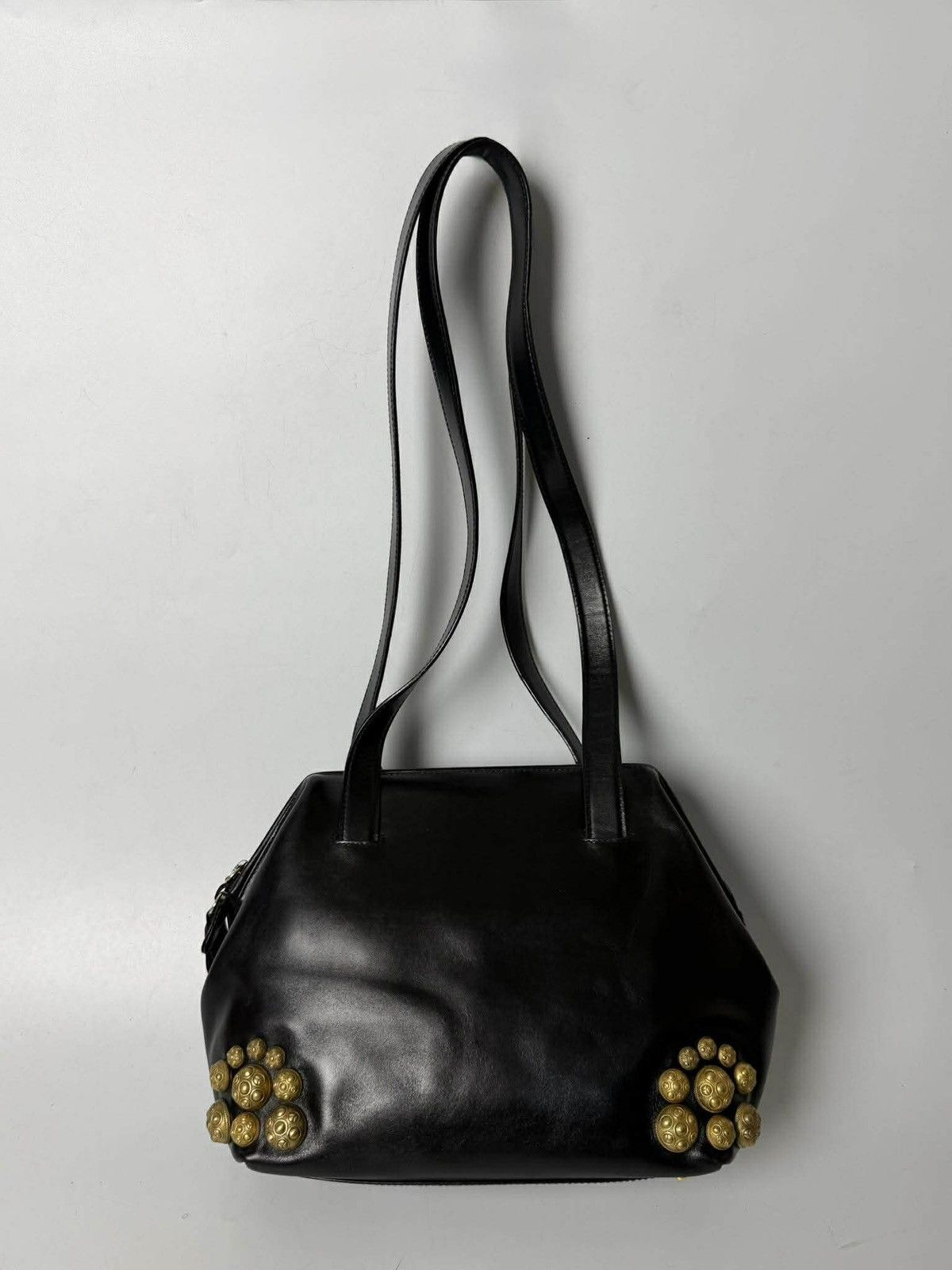 Prada Vintage Prada Black Handbag Gold Hardware Size ONE SIZE - 3 Thumbnail