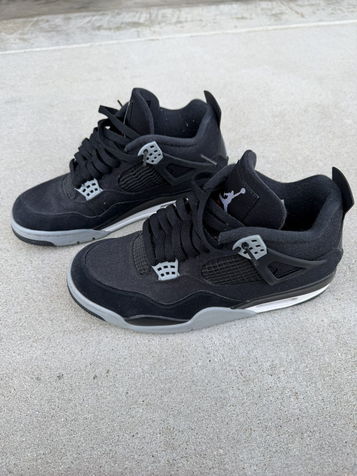 Jordan Brand Black Canvas Retro 4s Size US 9.5 / EU 42-43 - 2 Thumbnail