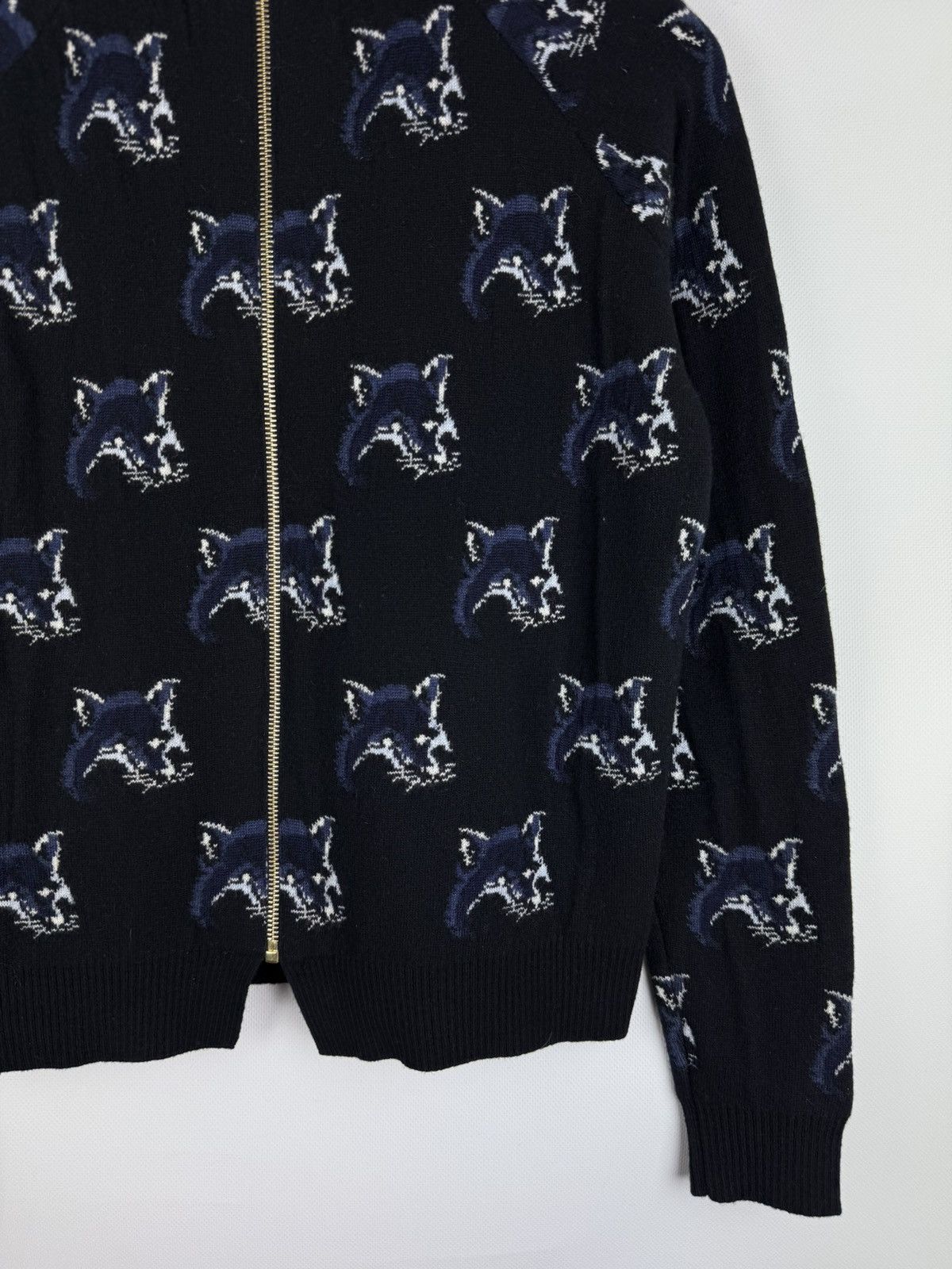 Maison Kitsune Maison Kitsune Multilogo Wool Silk Cashmere Back Zip Sweater Size S / US 4 / IT 40 - 17 Thumbnail