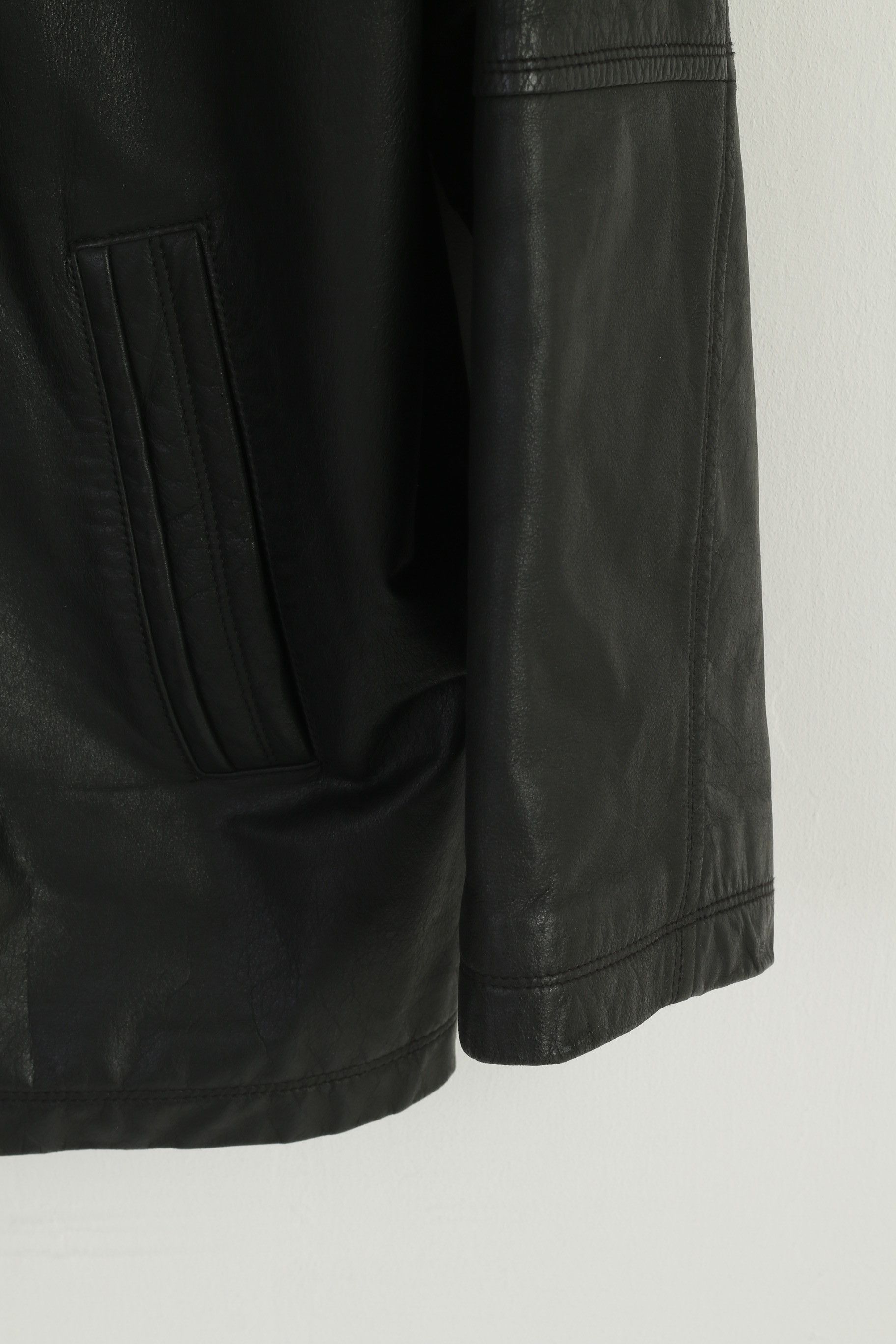 Vintage Paolo Negrato Men 54 L Jacket Black Soft Leather 7693 Size US L / EU 52-54 / 3 - 3 Thumbnail