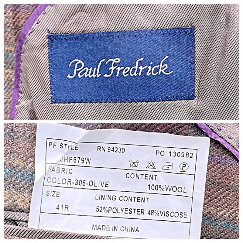 Paul Fredrick Paul Fredrick Wool Donegal Tweed Sport Coat Brown Plaid41R Size 40R - 10 Thumbnail