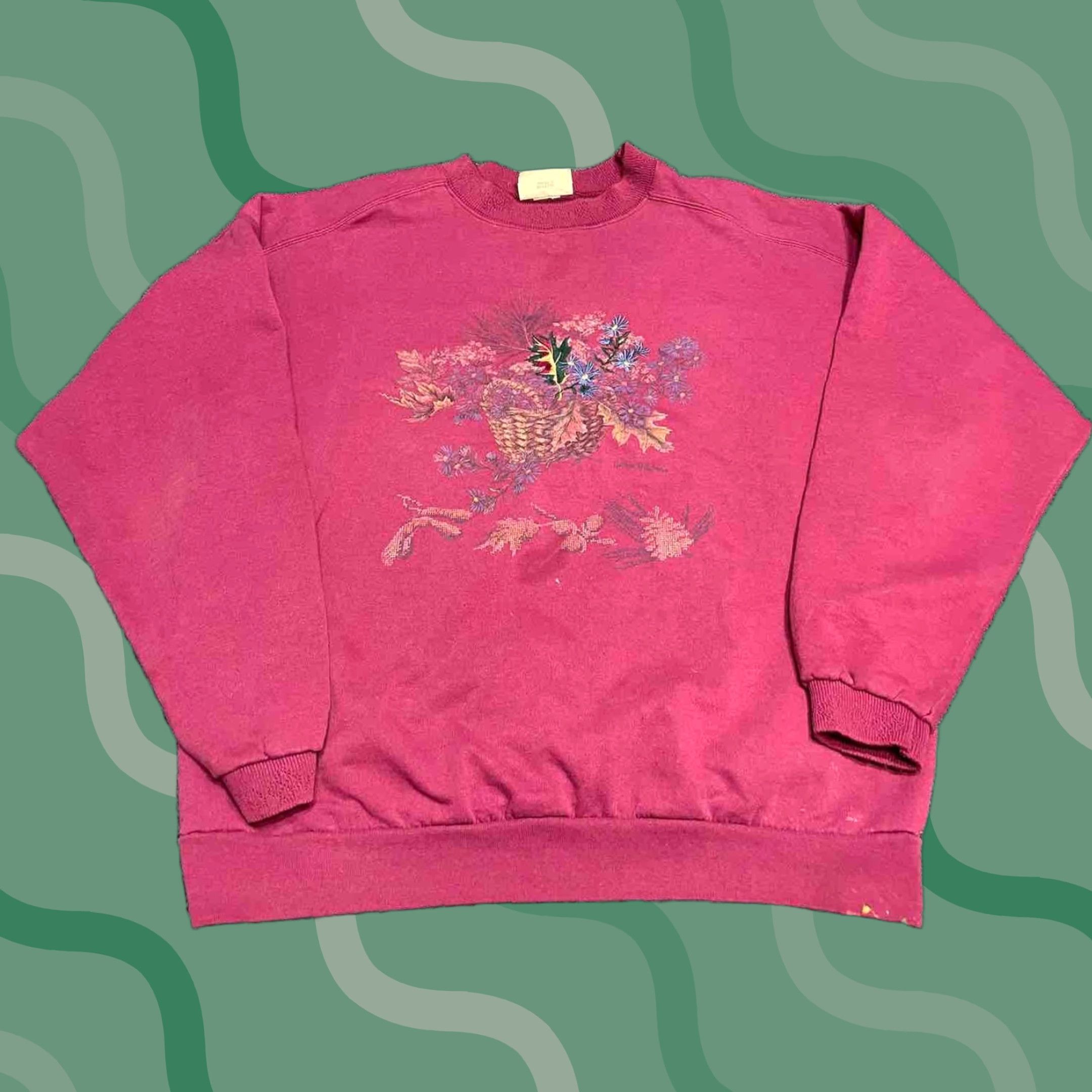 Northern Reflections VINTAGE Northern Reflections Sweatshirt Graphic Pink L Crew Neck Unisex Adults 90s Retro Casual Sweatshirt Size L / US 10 / IT 46 - 1 Thumbnail