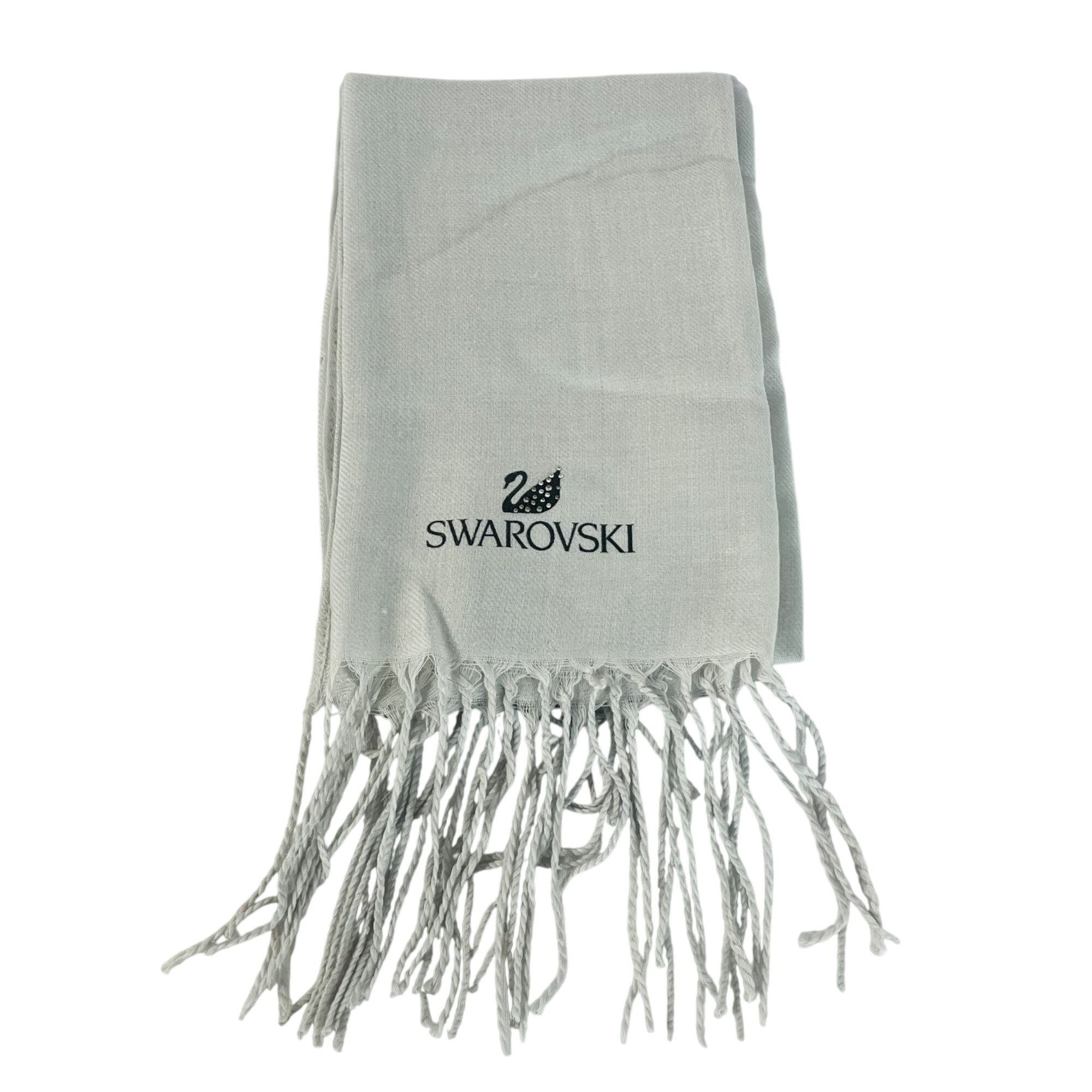 Swarovski Swarovski Light Gray Scarf With Crystal Embellishments & Fri Size ONE SIZE - 1 Thumbnail