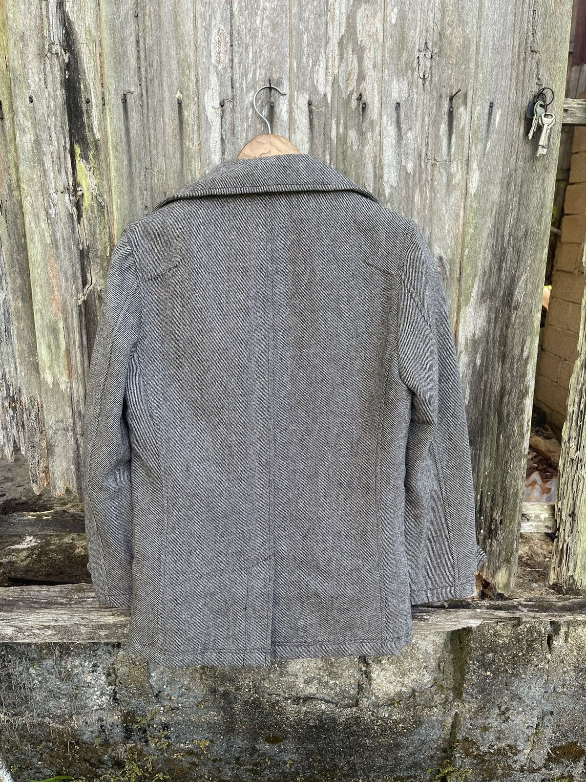 Michel Klein Klein Plus Homme Wool Peacoat - Herringbone Grey - Size 48 Size US M / EU 48-50 / 2 - 10 Thumbnail