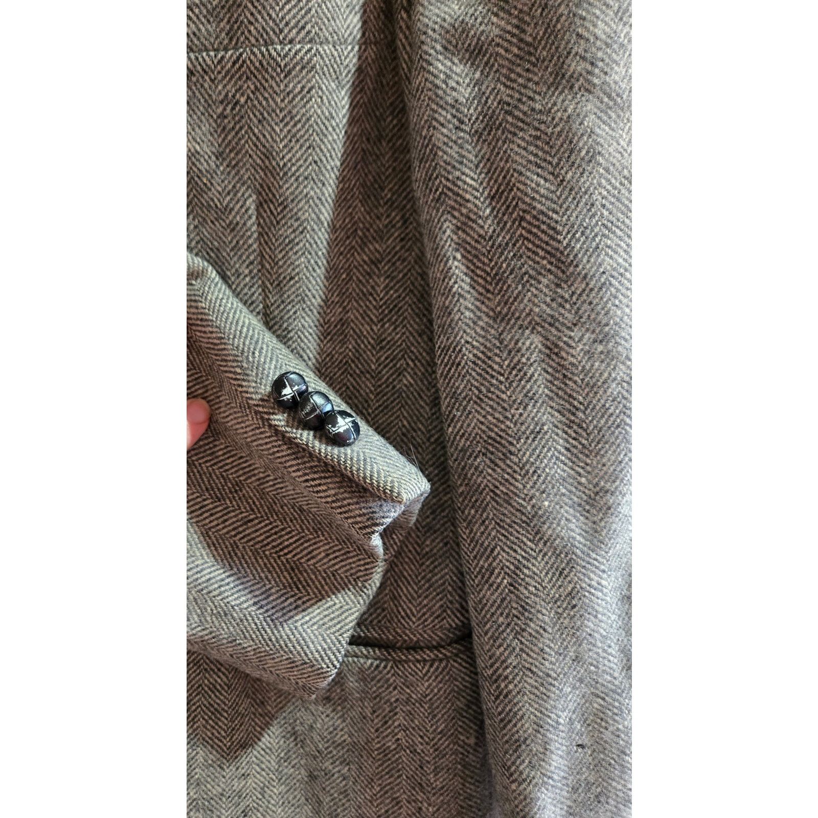 Haggar VTG Haggar 100% Virgin Wool Gray Herringbong Men's Blazer 40 Size US M / EU 48-50 / 2 - 2 Thumbnail