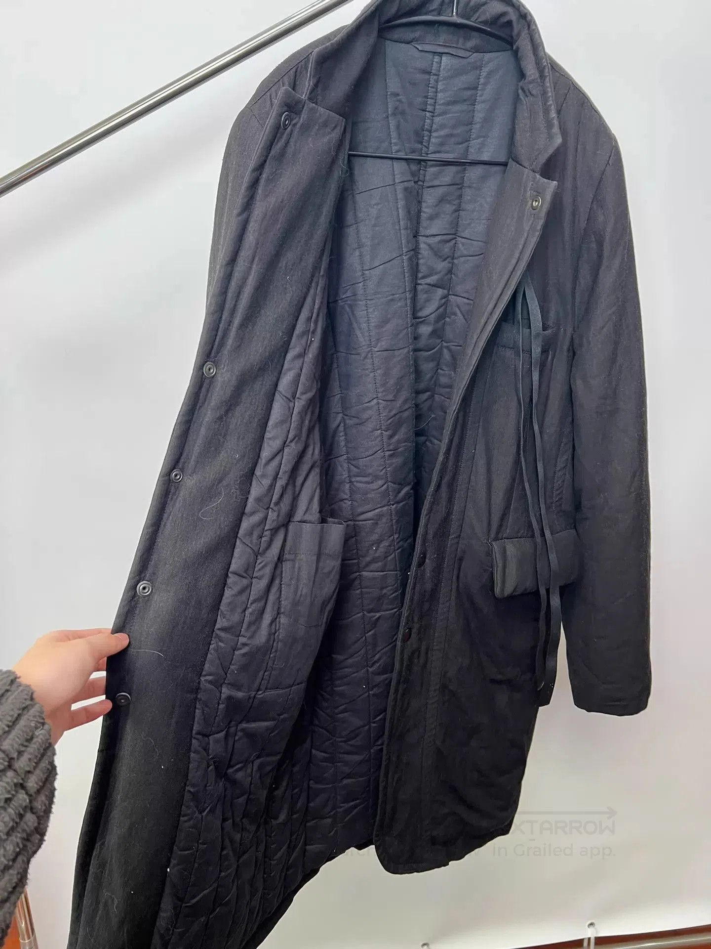 Ann Demeulemeester Black Lightweight Button-Front Jacket Size L. Size US L / EU 52-54 / 3 - 5 Thumbnail