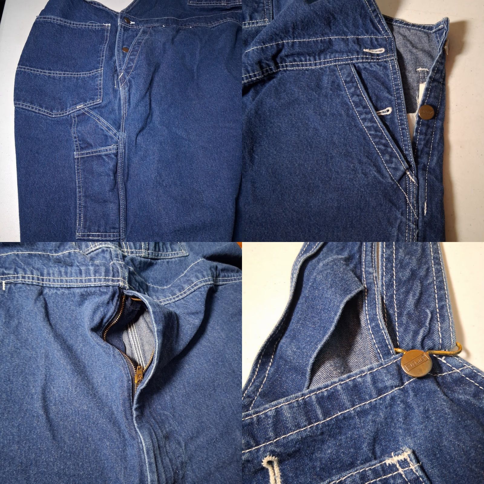 Walls Walls Workwear Overalls Jeans Denim Carpenter 52x31 Blue Men Bibs 5-Pocket Denim Work Bibs Dark Wash Mens Workwear Size US 36 / EU 52 - 8 Thumbnail