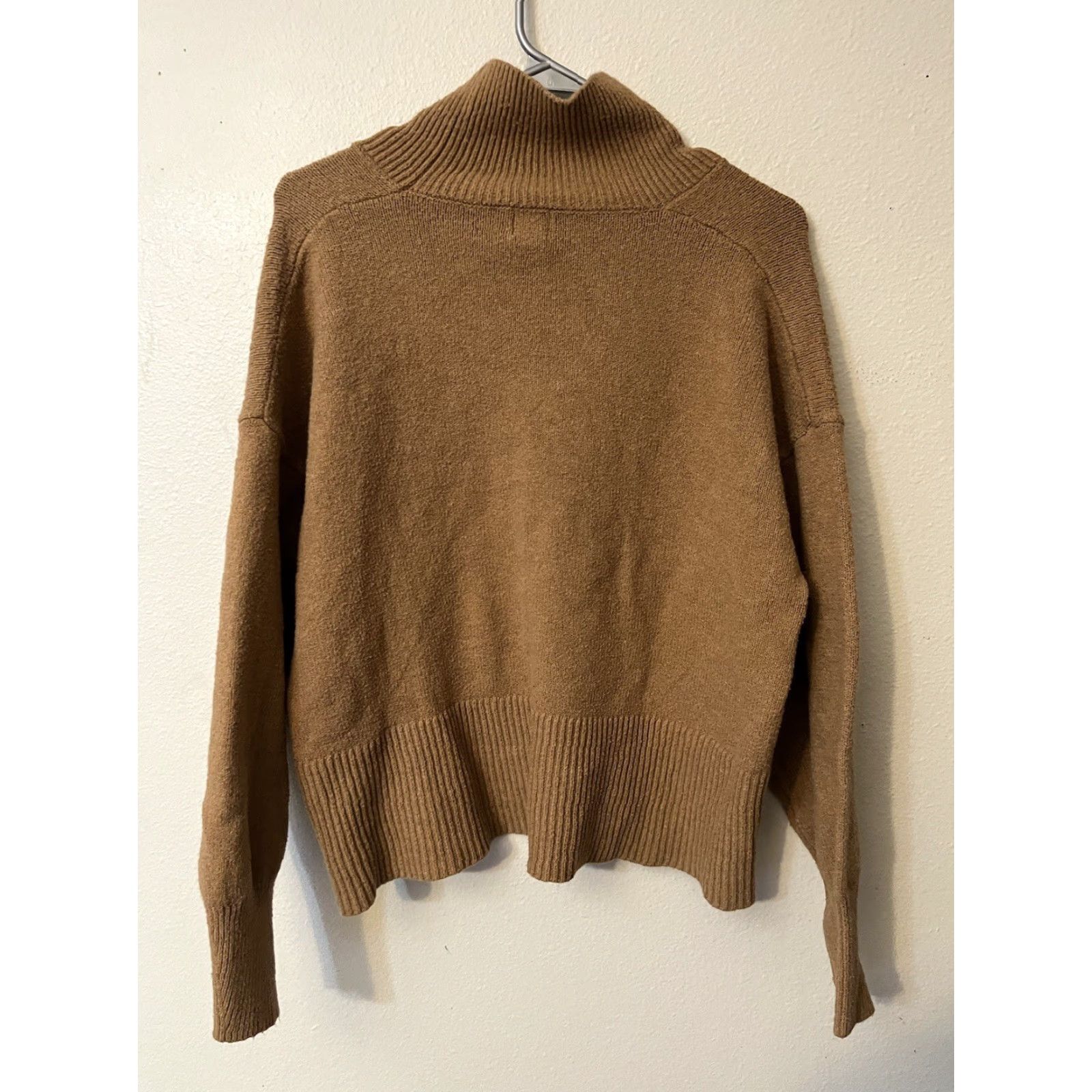 Vintage A New Day Women’s L Brown Mock Neck Ribbed Hem Knit Sweater Pullover Size L / US 10 / IT 46 - 2 Thumbnail
