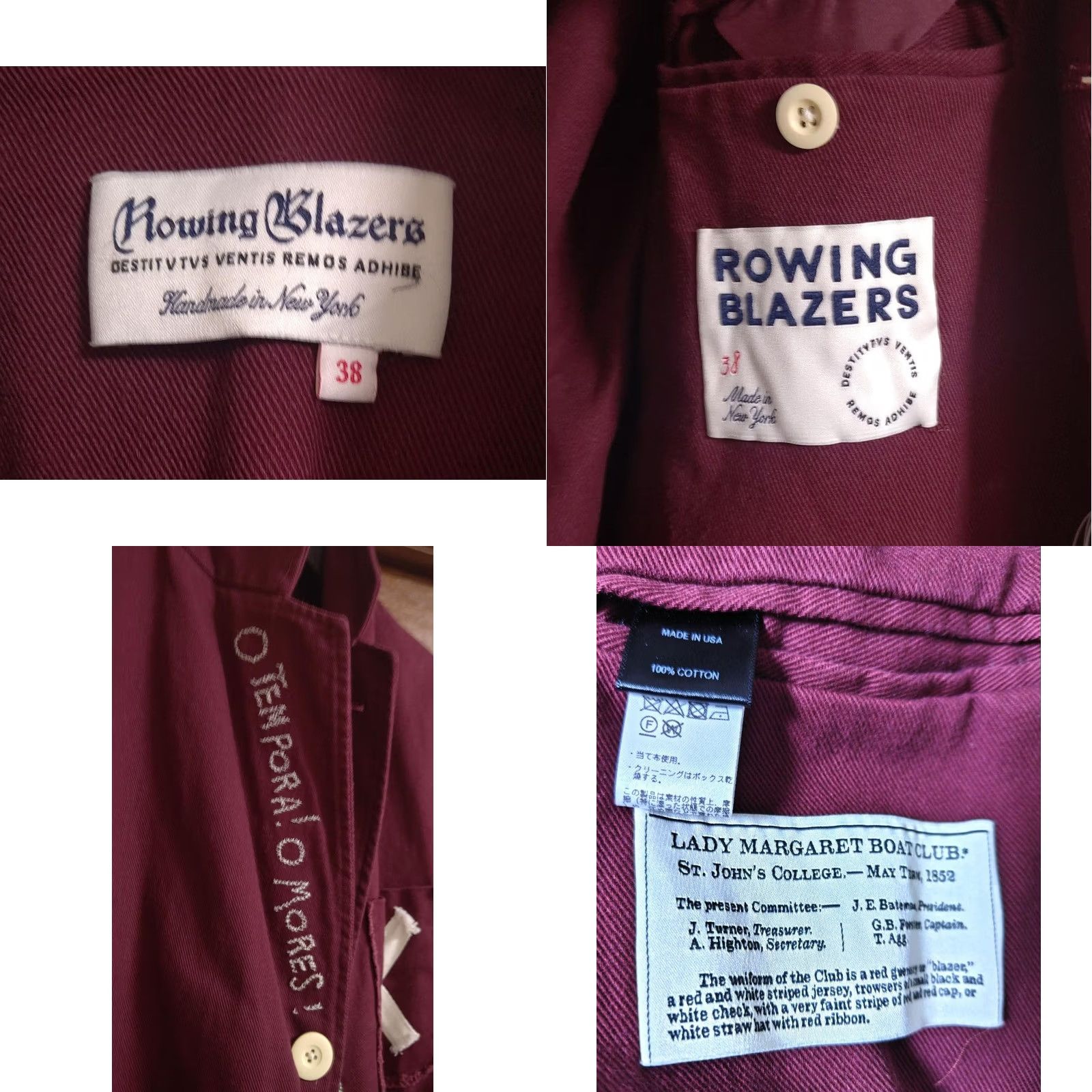 Rowing Blazers Rowing Blazers BEAMS Tailored Jacket Red 38 Men Jacket Regular Size 38 New Size 38R - 8 Thumbnail