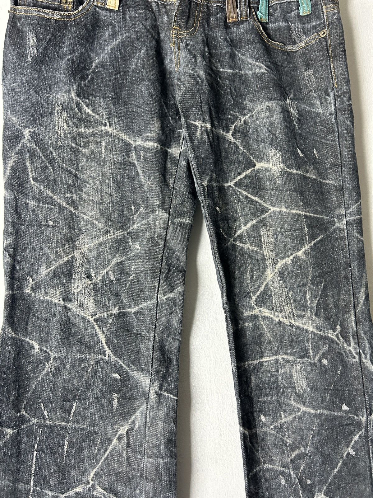 Le Grande Bleu (L.G.B.) Double Waist Sick Faded Explosion Fashion Japan Punk Style Size US 32 / EU 48 - 4 Thumbnail