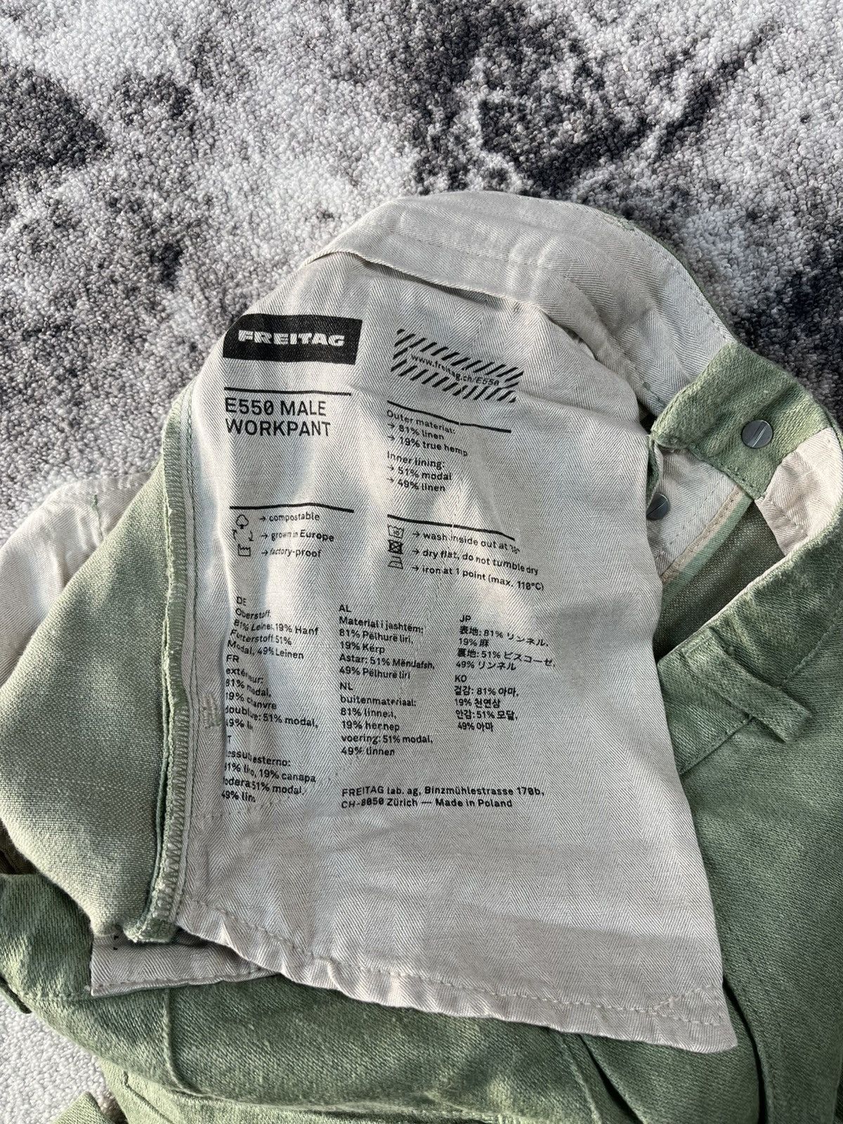 Freitag FREITAG E550 Green Linen Work Pants Size US 32 / EU 48 - 7 Thumbnail