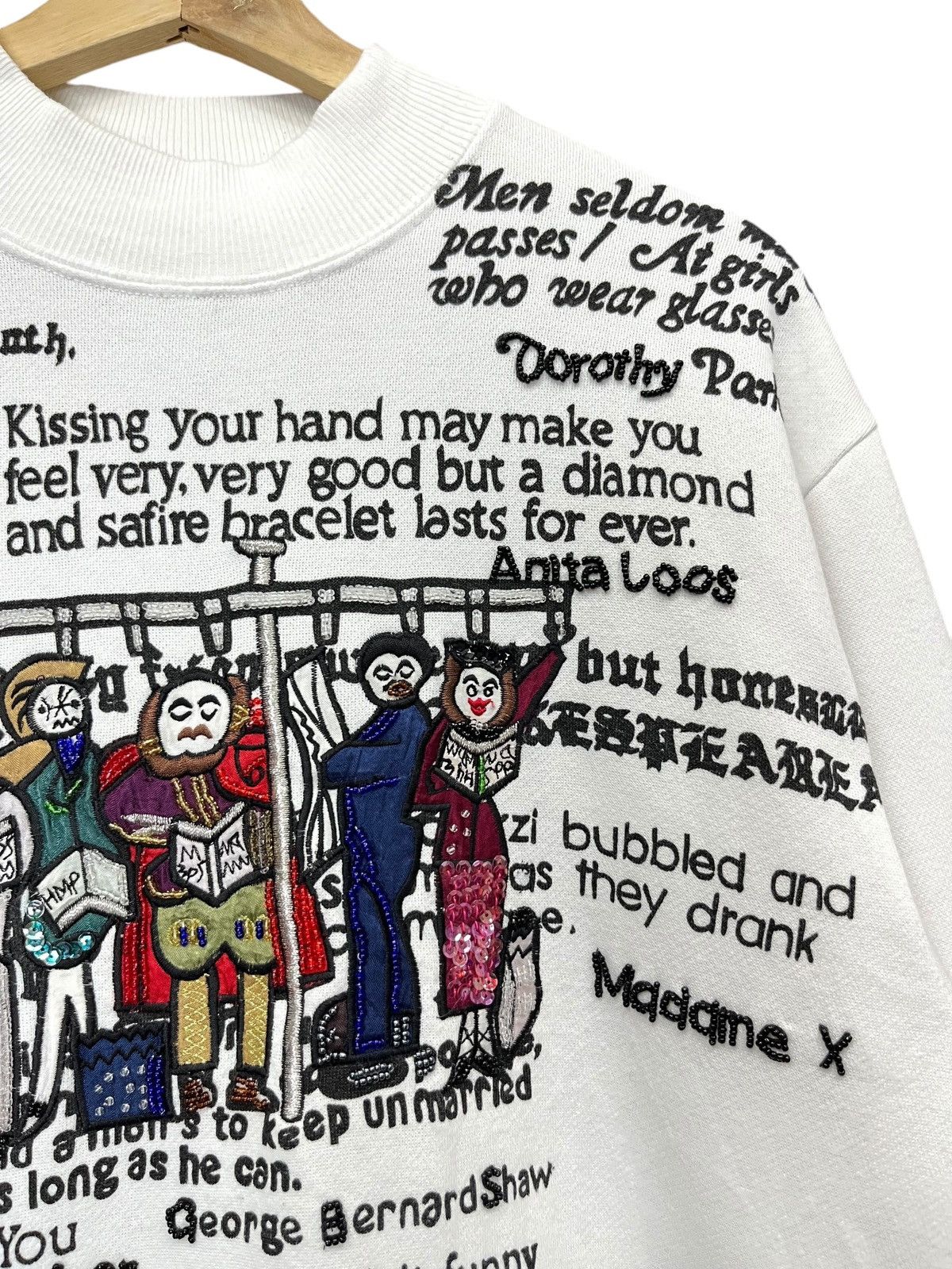 Designer ASHIYA Art Vintage Famous Poems Quotes Mock Neck Sweatshirt Size US M / EU 48-50 / 2 - 5 Thumbnail