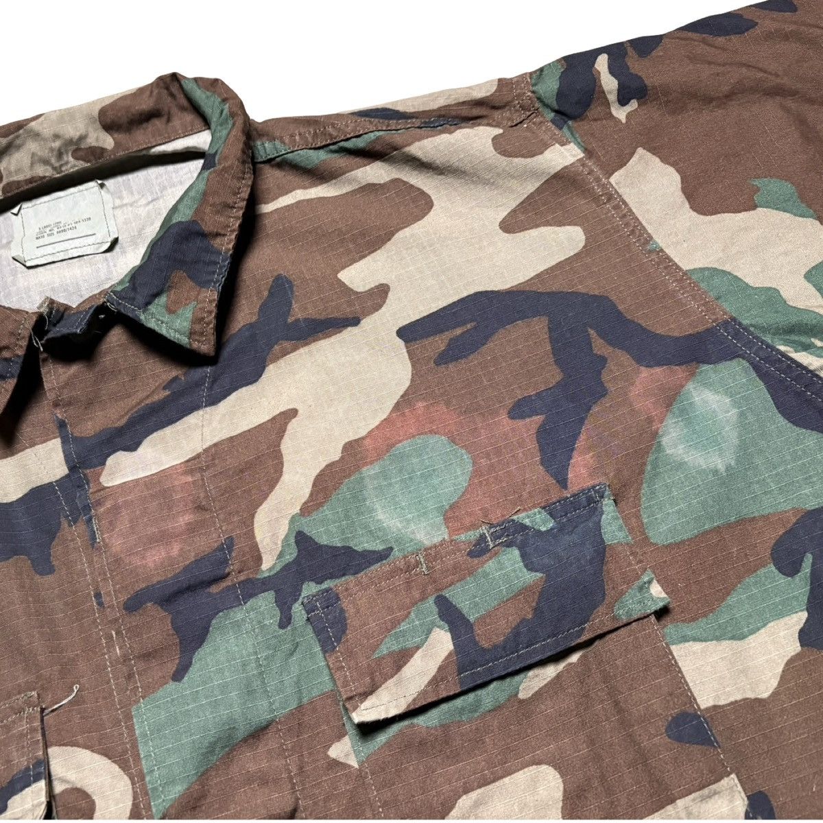 Other Vintage USGI Jacket Mens XL Long Woodland Camo Ripstop BDU Size US XL / EU 56 / 4 - 3 Thumbnail