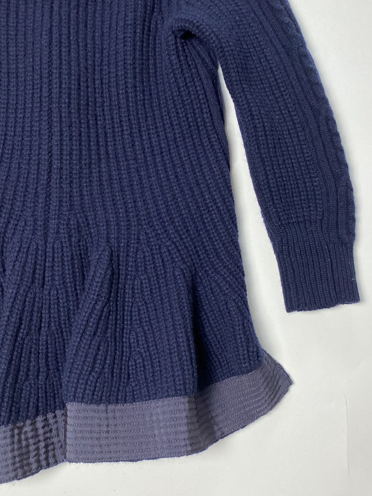 Sacai SACAI - Sacai 1291 Navy Wool Knit Cardigan Sweater Size S / US 4 / IT 40 - 11 Thumbnail