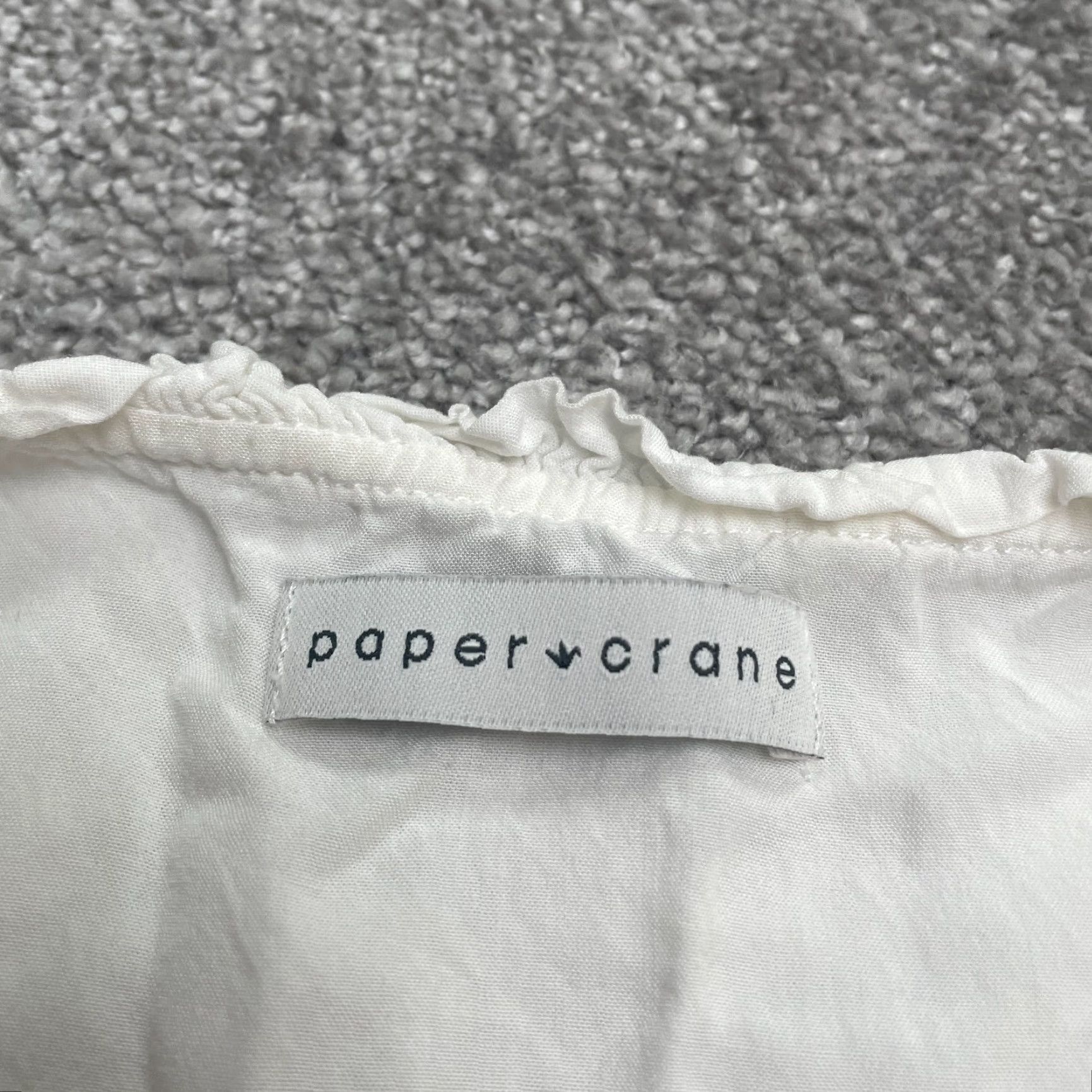 Vintage Paper Crane Eyelet Blouse Womens Small White Neck Tie Sleeveless Casual Tunic Size S / US 4 / IT 40 - 3 Thumbnail