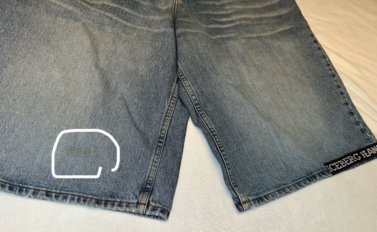 Iceberg × Vintage VTG Iceberg Jean Shorts Mens 35x14 Made In Italy Size US 35 - 2 Thumbnail